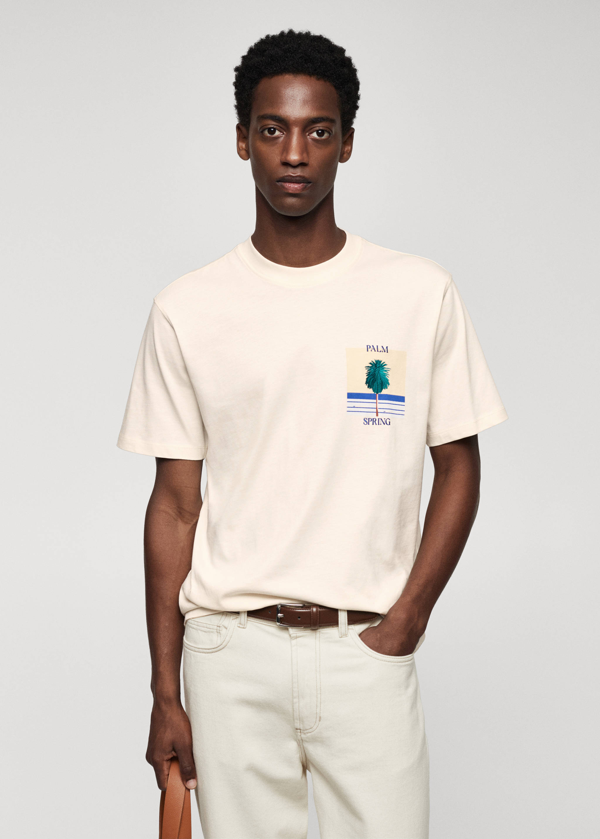 Футболка 100% хлопок с принтом - Средний план