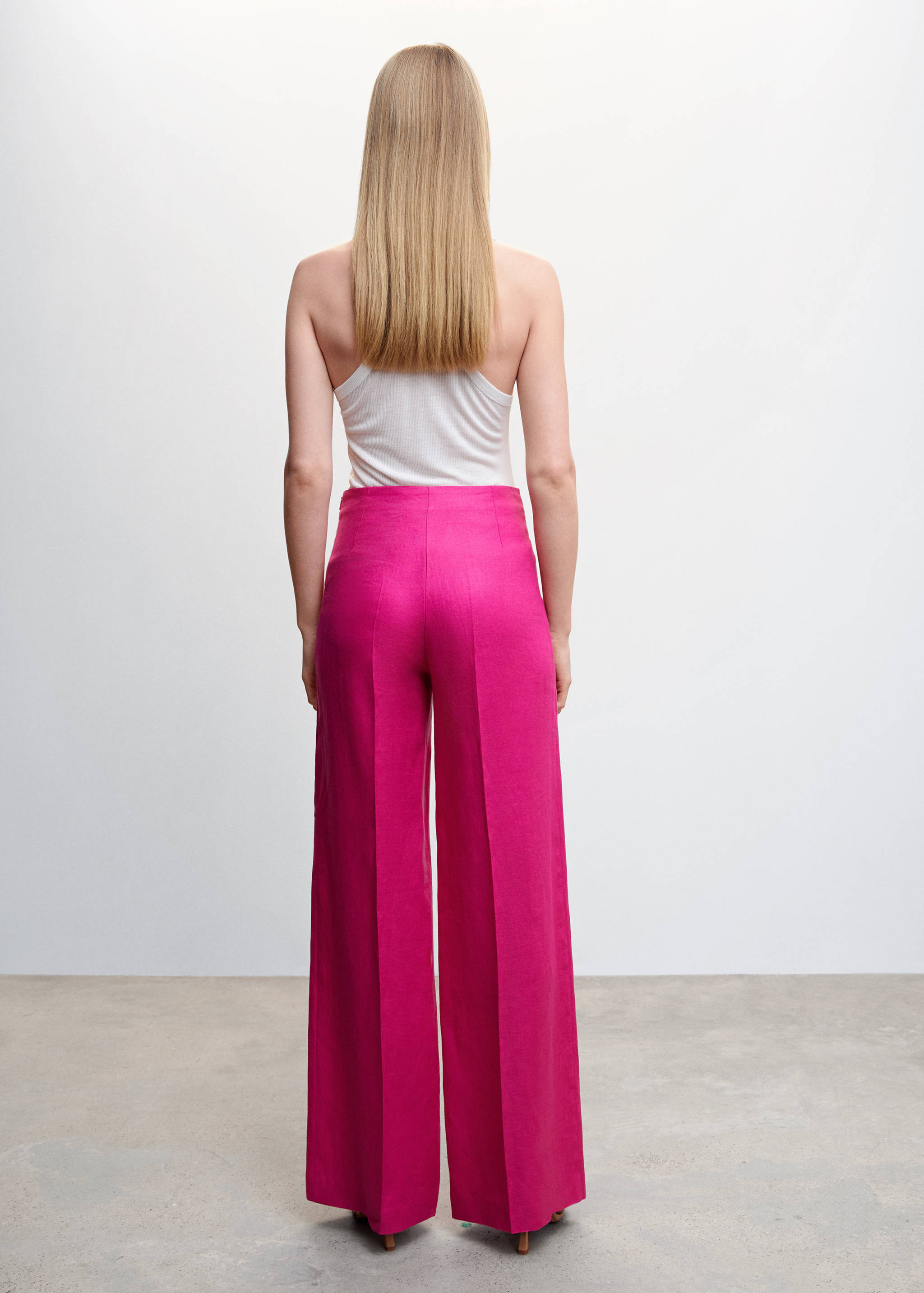 Костюмные брюки изо льна - Обратная сторона изделия