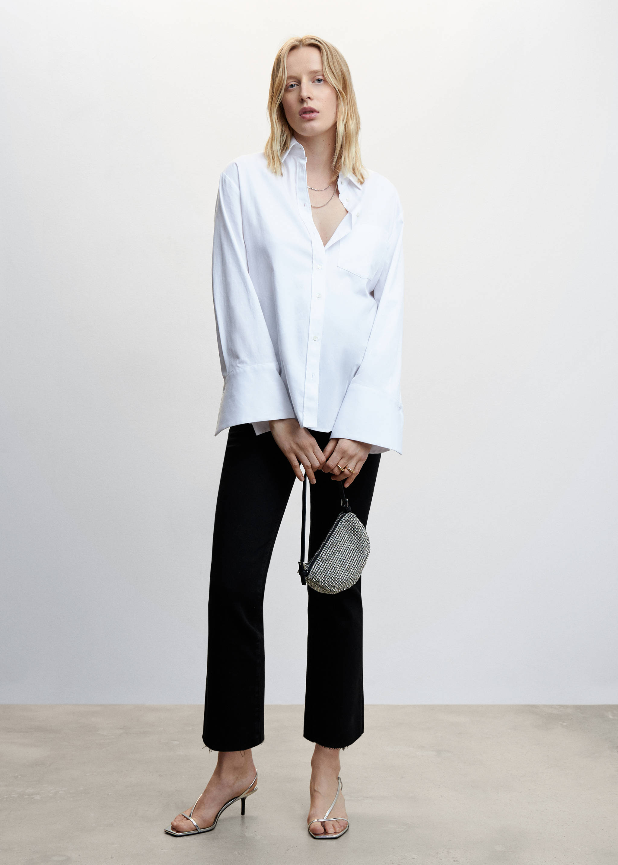 Maternity flared cropped jeans - General plane