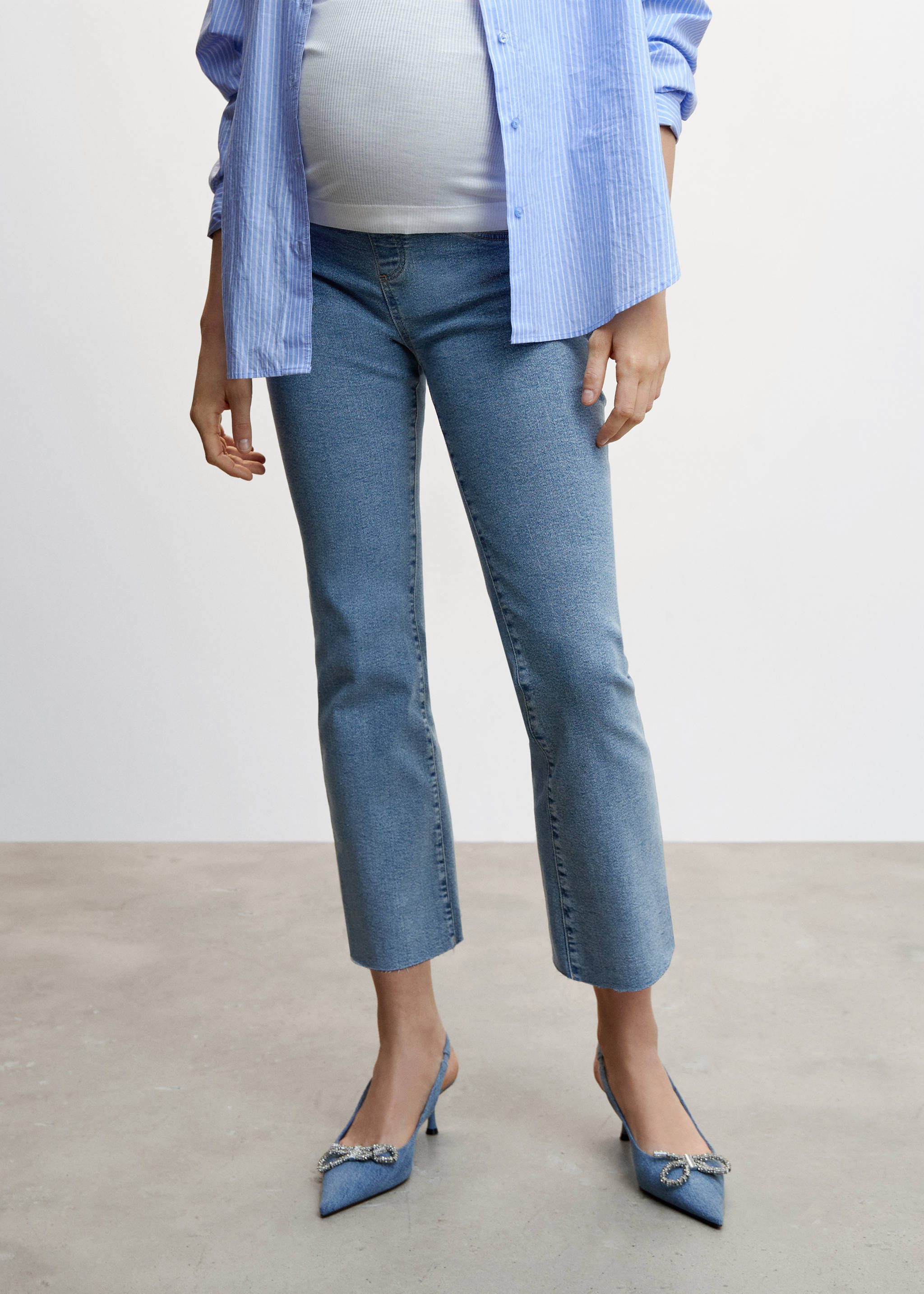 Maternity flared cropped jeans - Medium plane
