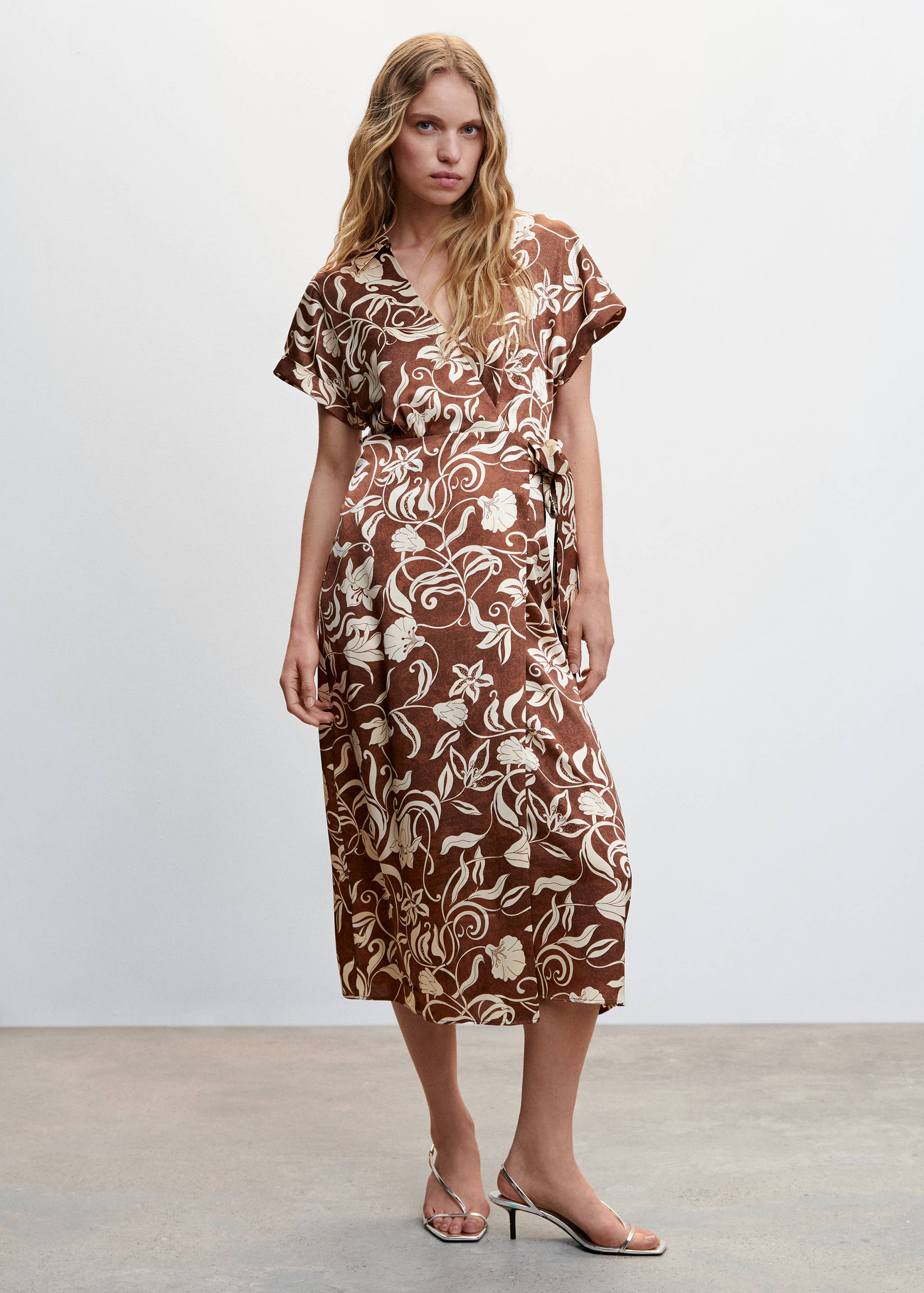 Print wrap dress - General plane