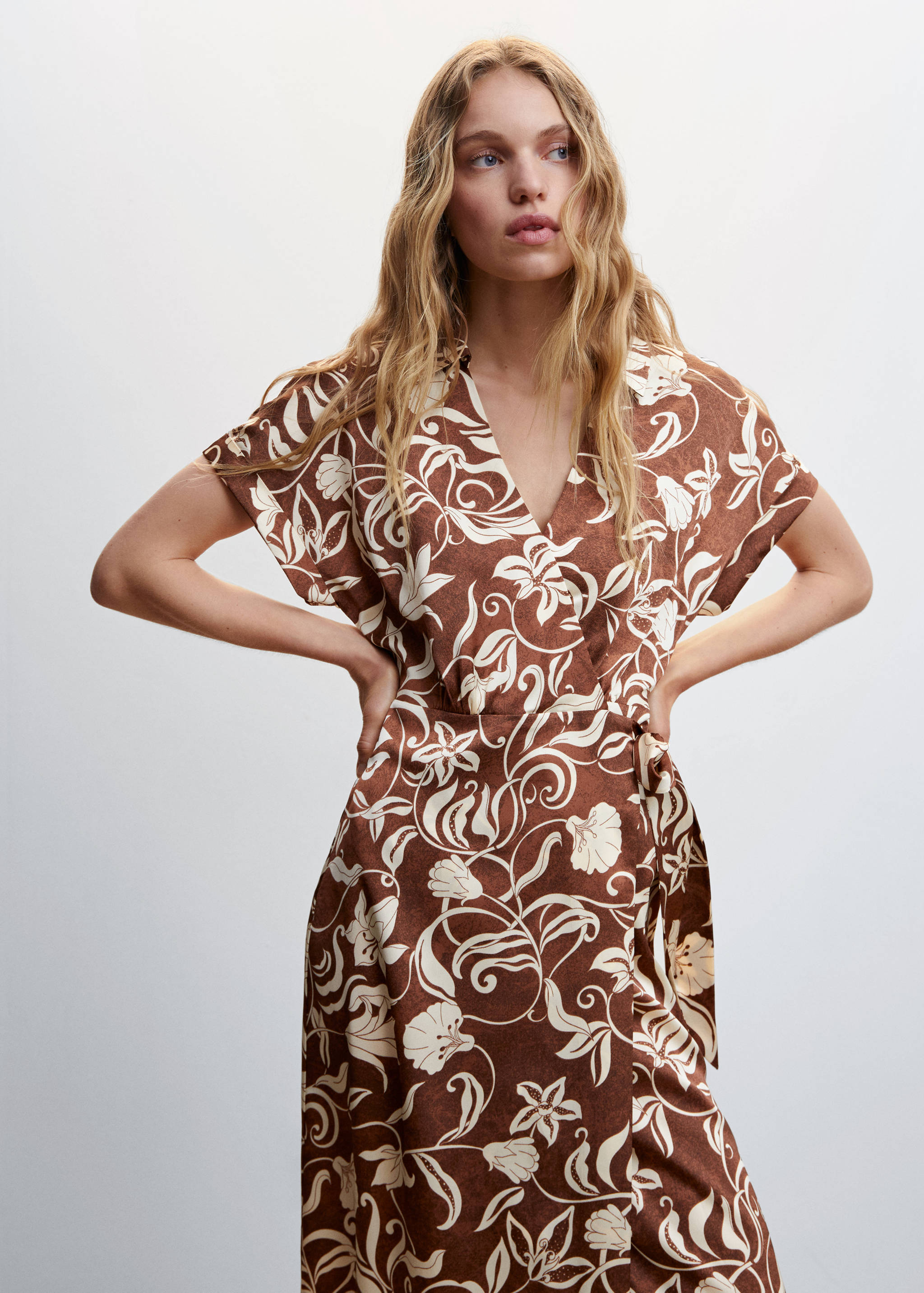 Print wrap dress - Medium plane