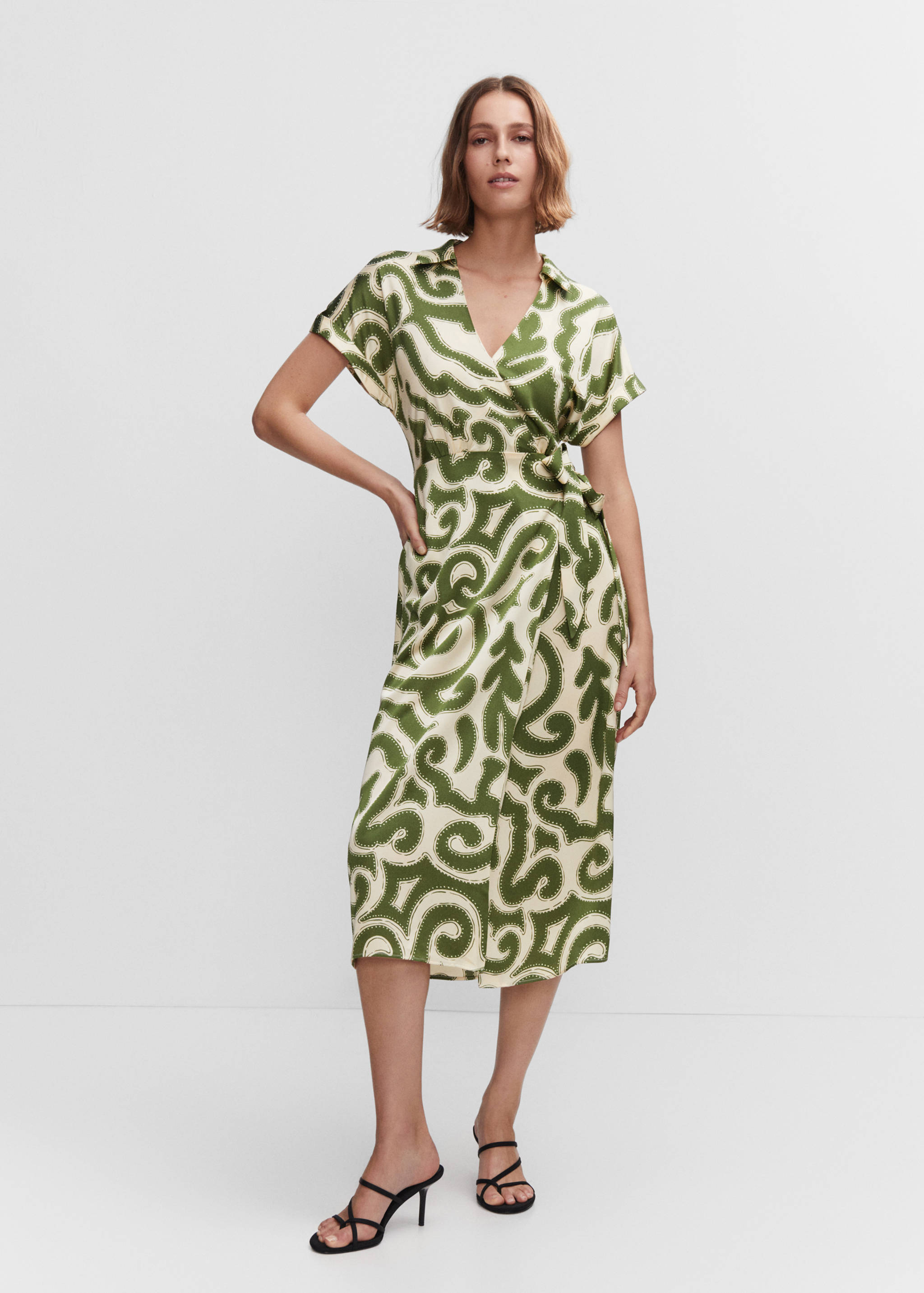 Print wrap dress - General plane