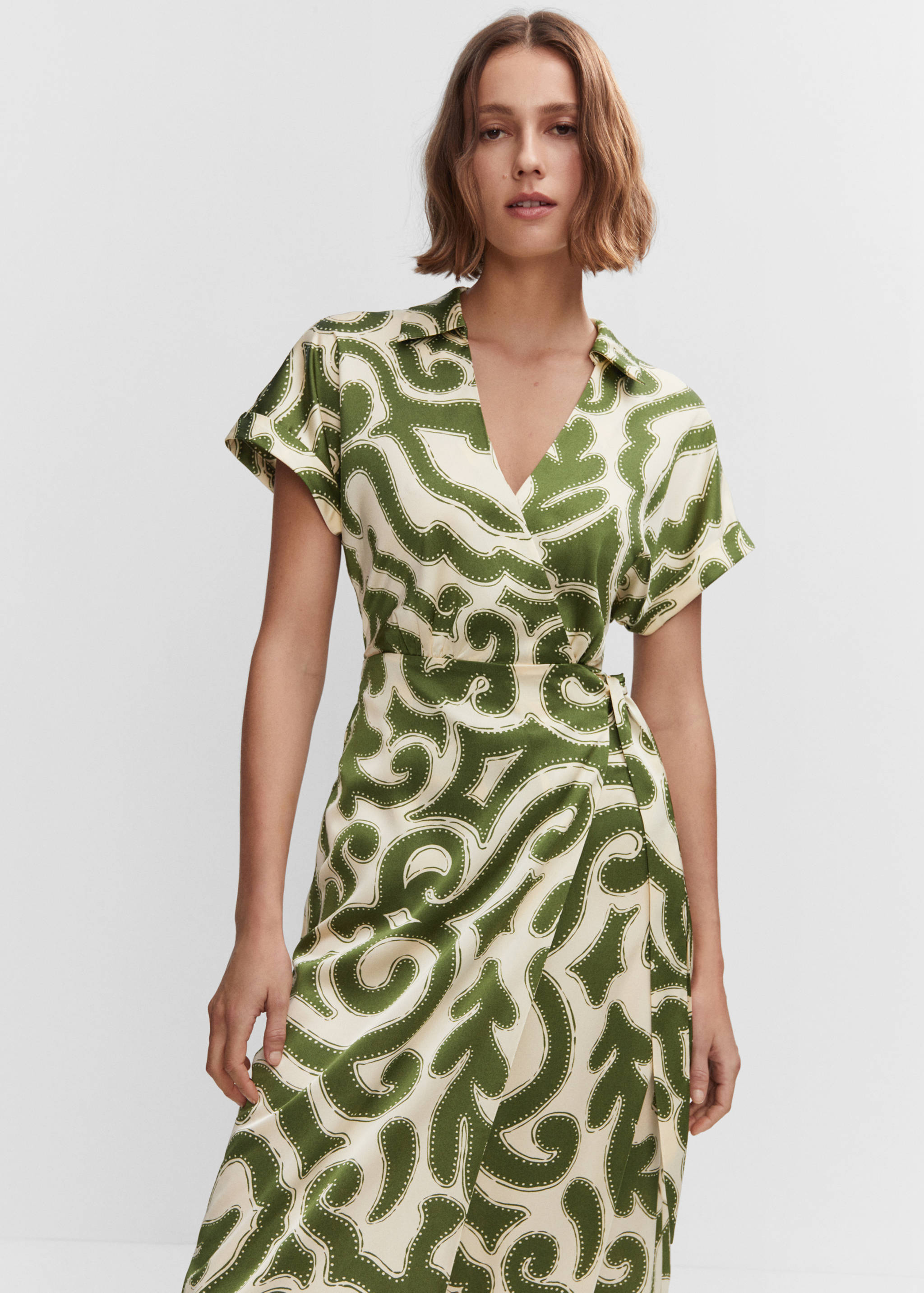 Print wrap dress - Medium plane