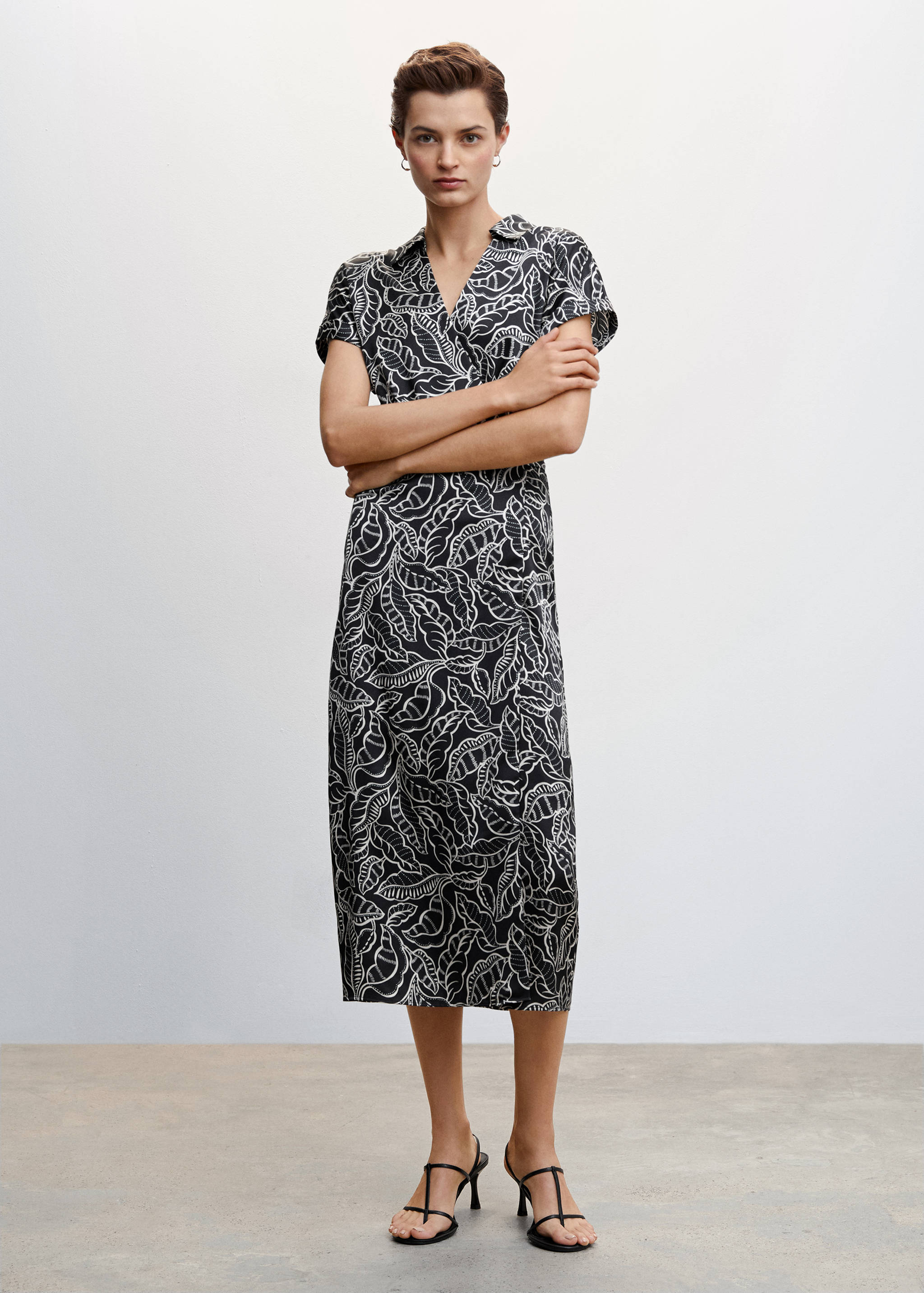 Robe cache-cœur imprimée - Plan général