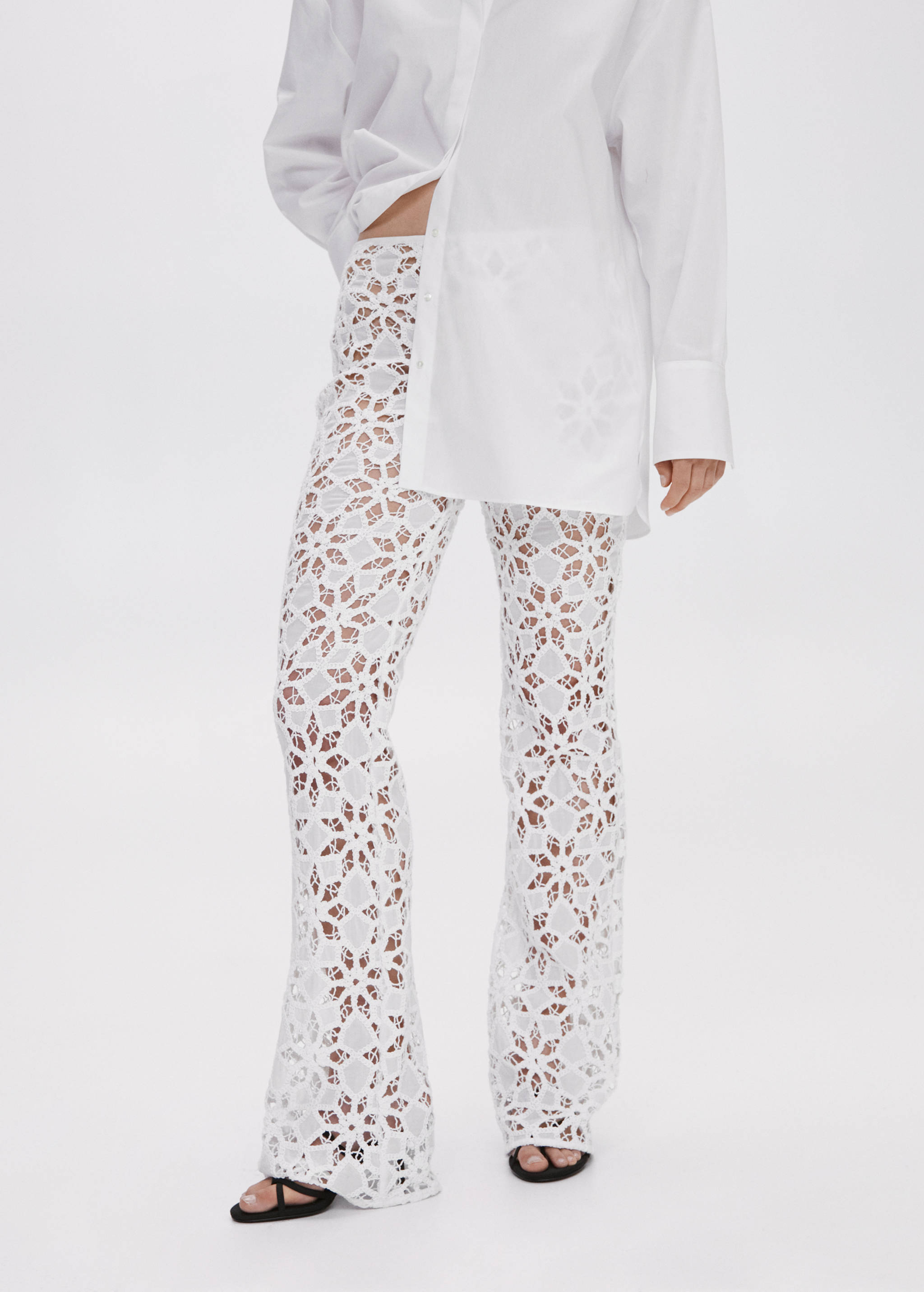 Crochet palazzo trousers - Medium plane
