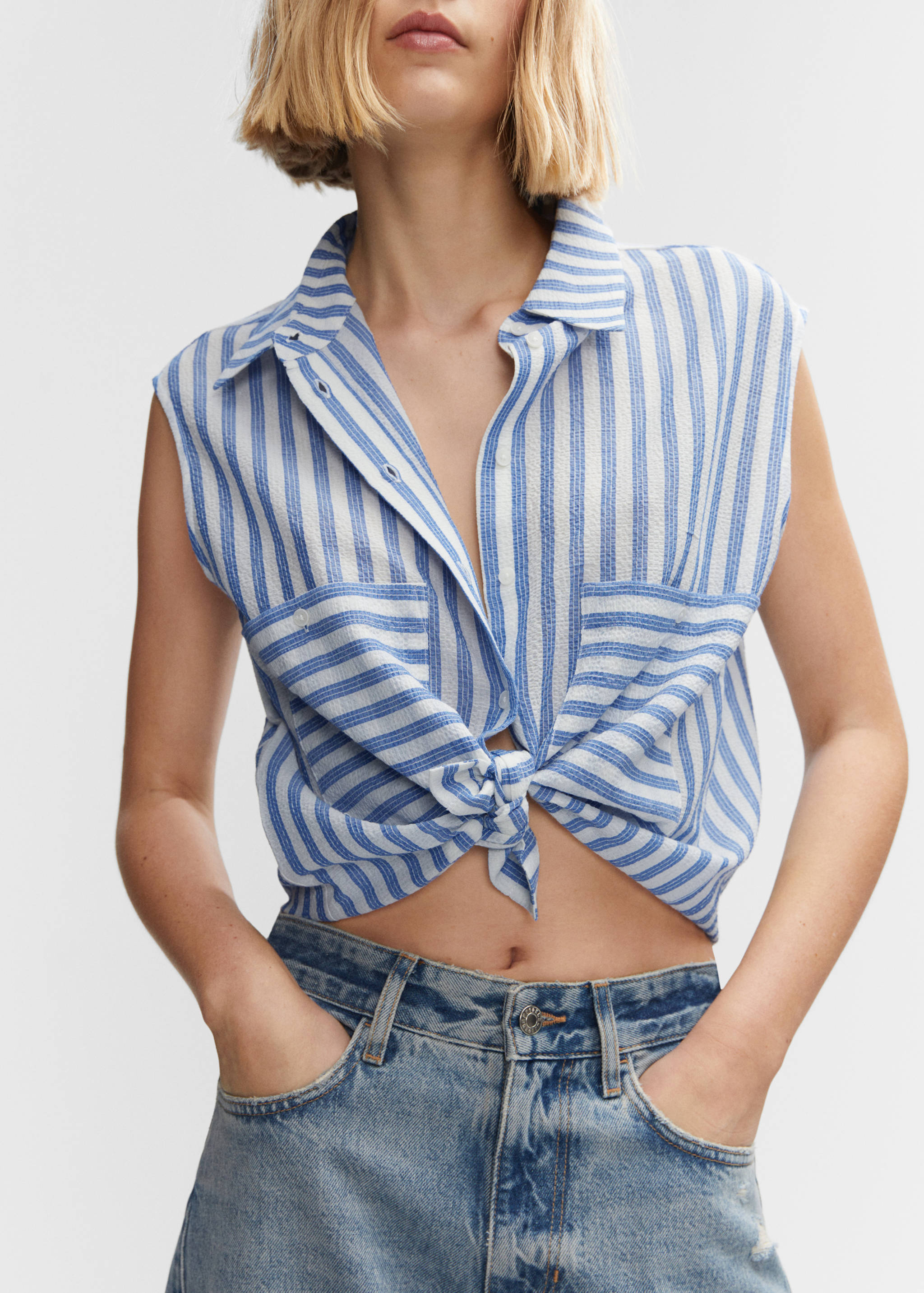 Рубашка без рукавов с принтом - Деталь изделия 6