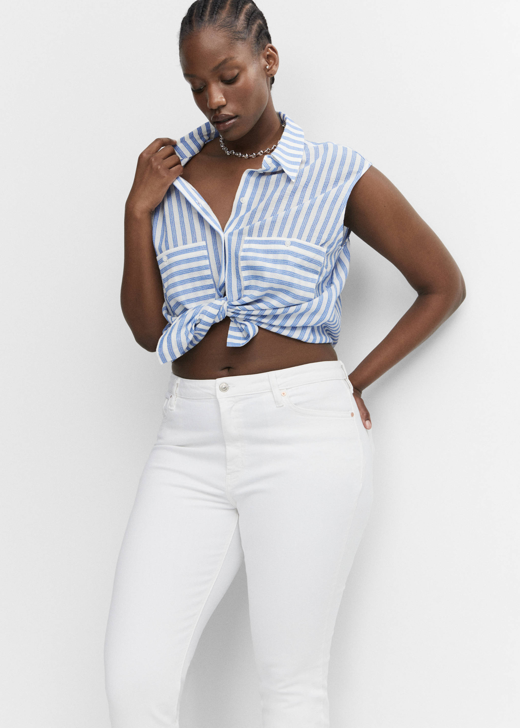 Рубашка без рукавов с принтом - Деталь изделия 5