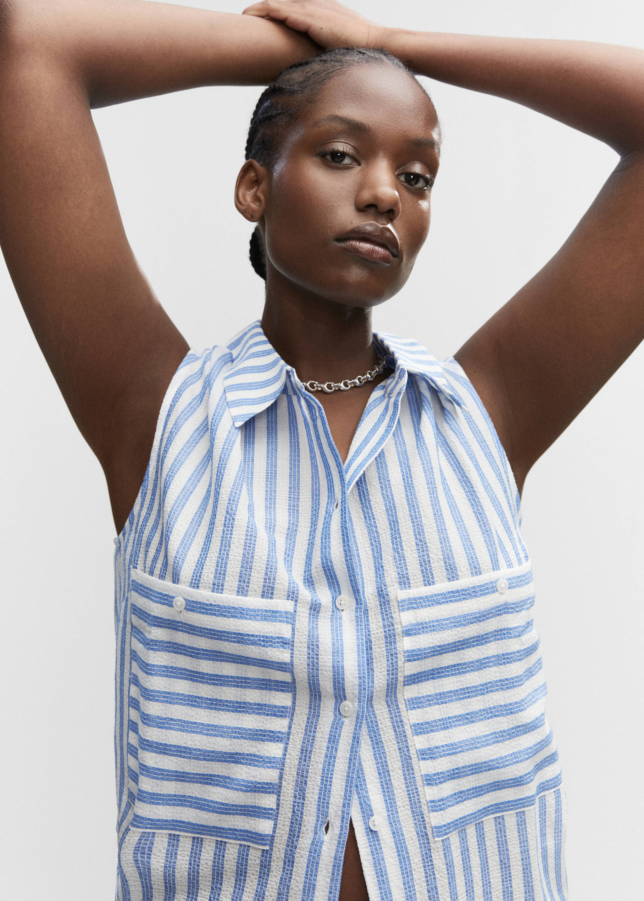 Рубашка без рукавов с принтом - Деталь изделия 4