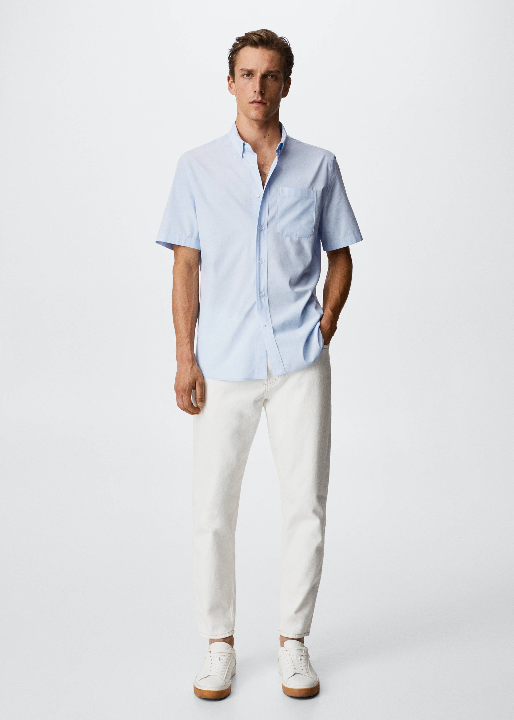 Chemise coton manches courtes - Plan général