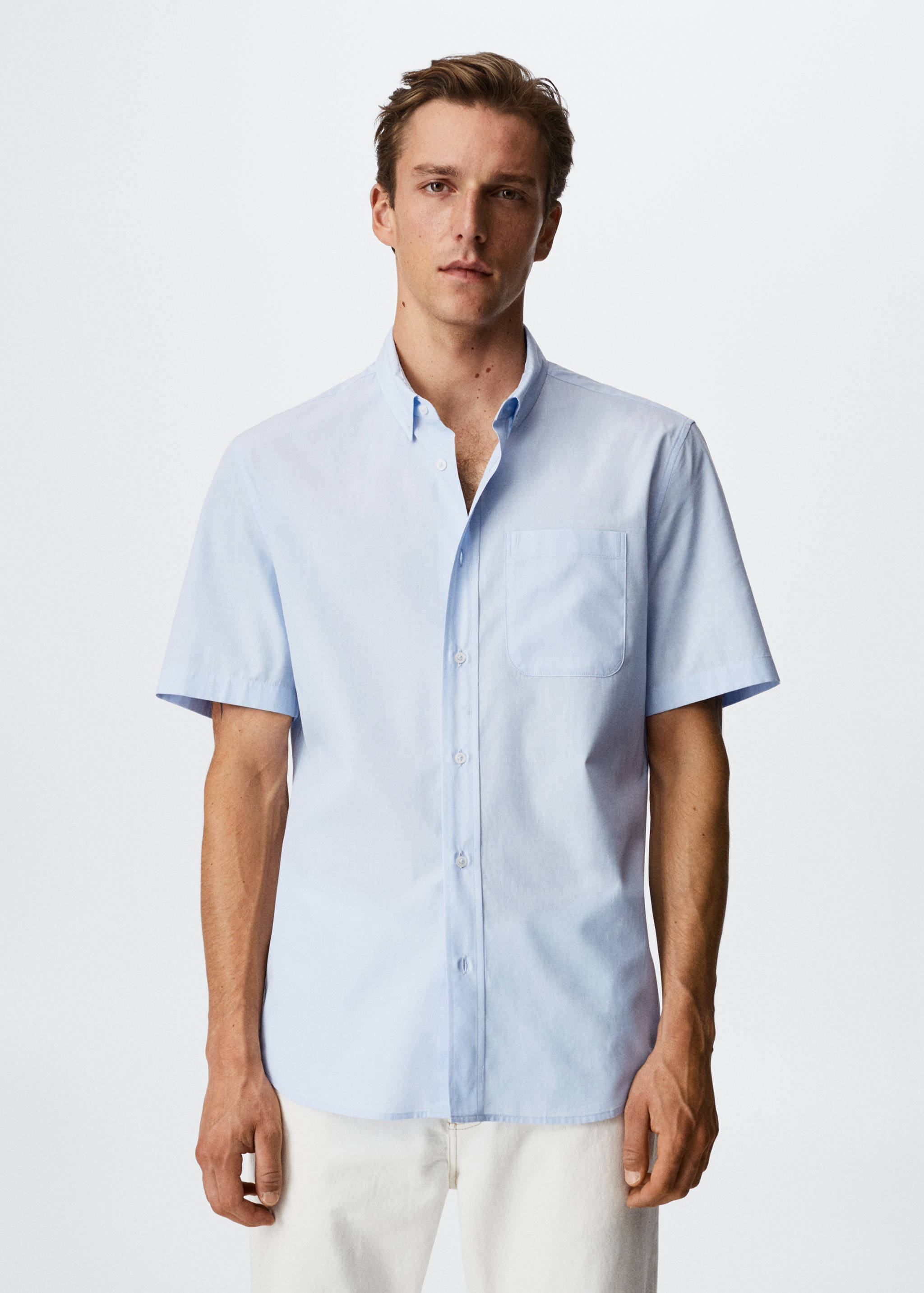 Chemise coton manches courtes - Plan moyen