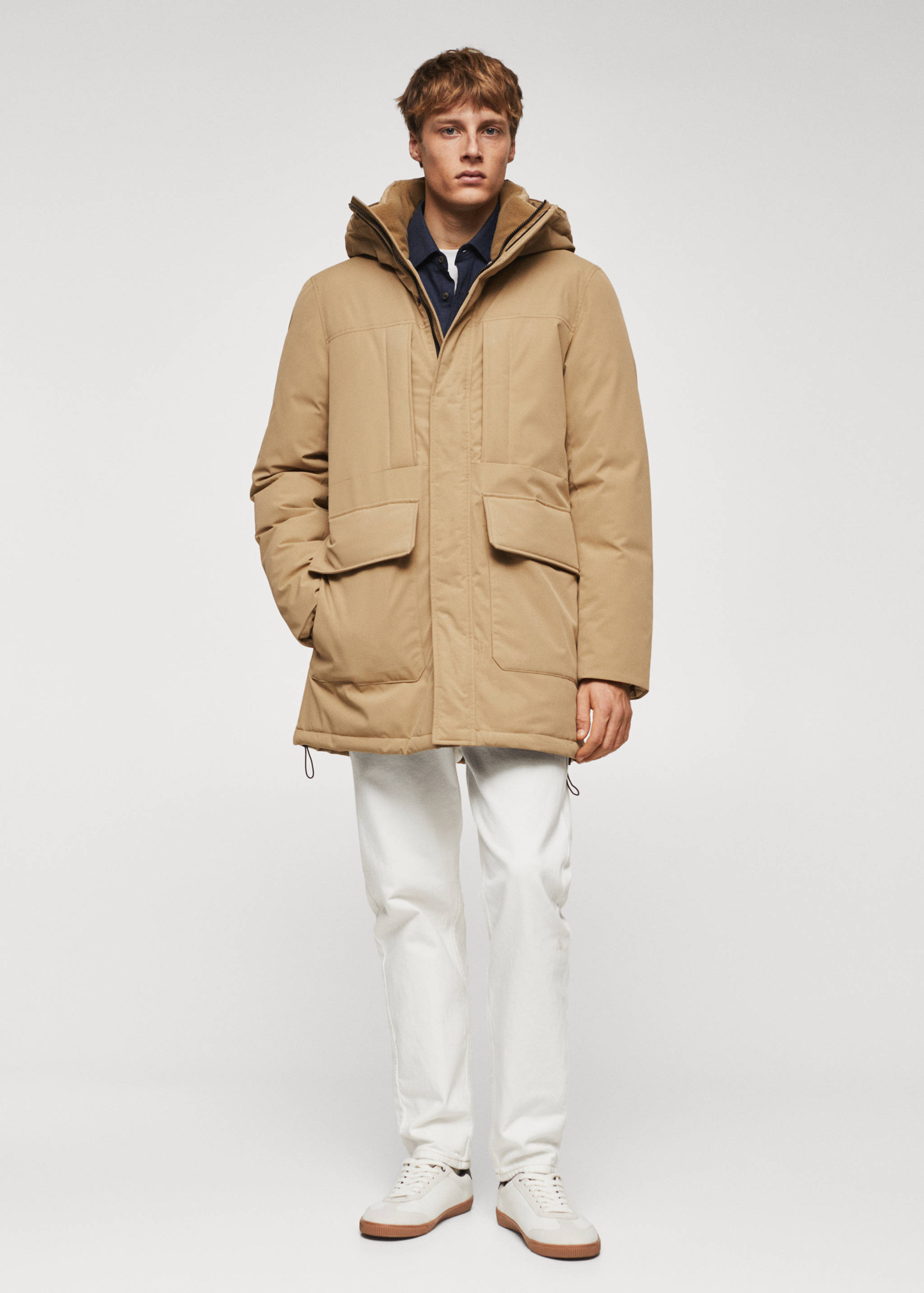 Quilted hooded parka - General plane