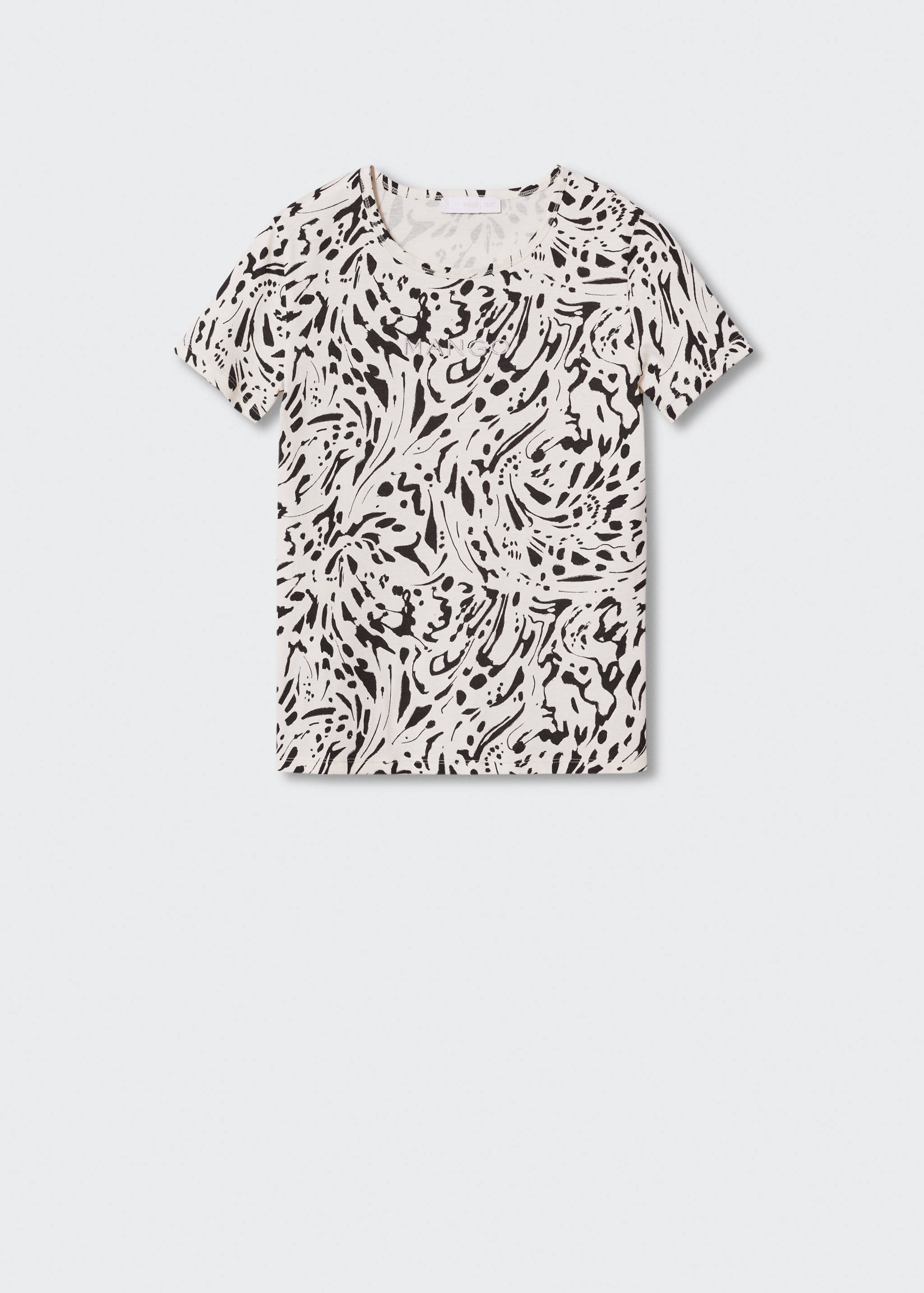 تي شيرت مطبوع عليه شعار مطرز - منتج دون نموذج