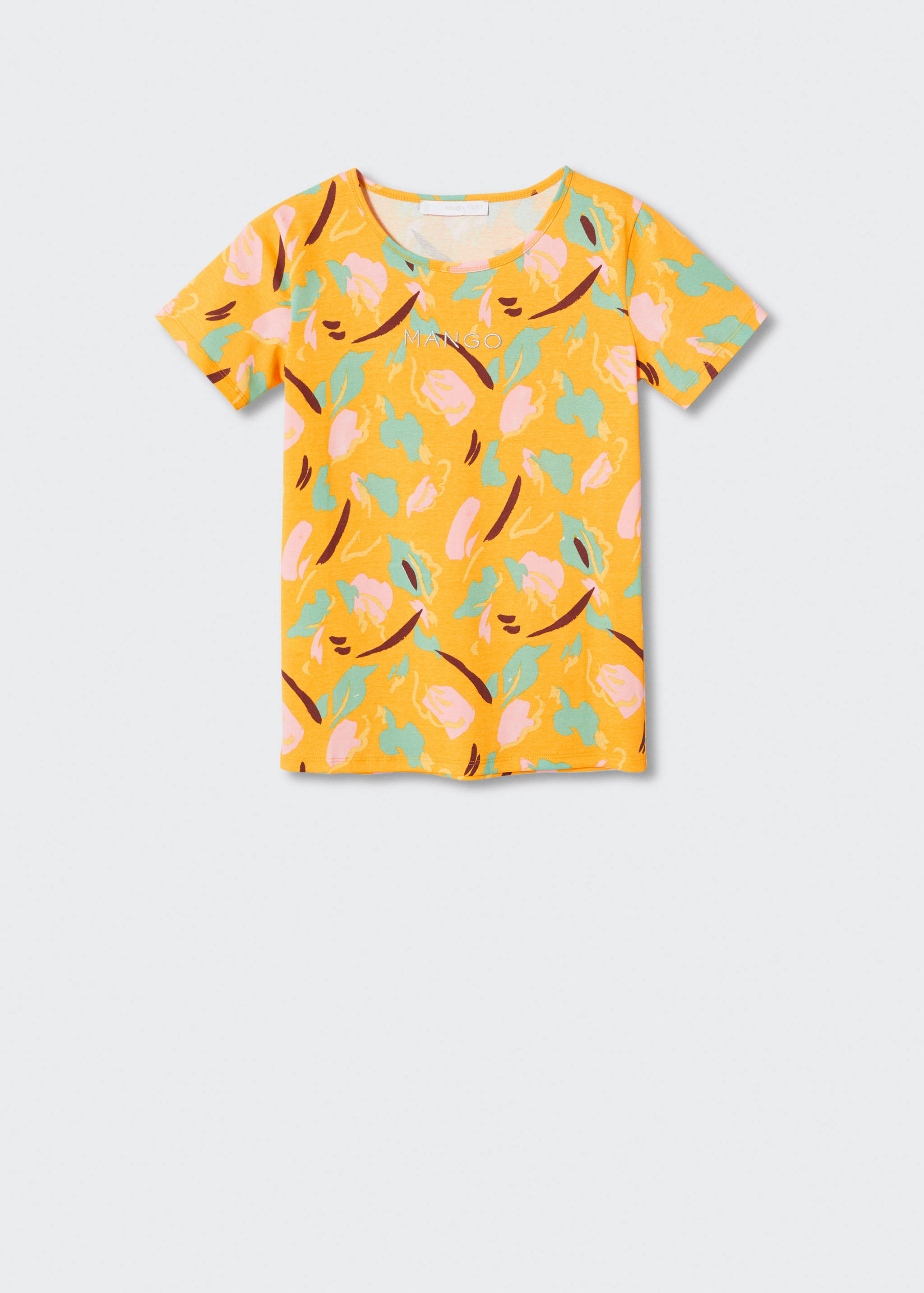 تي شيرت مطبوع عليه شعار مطرز - منتج دون نموذج