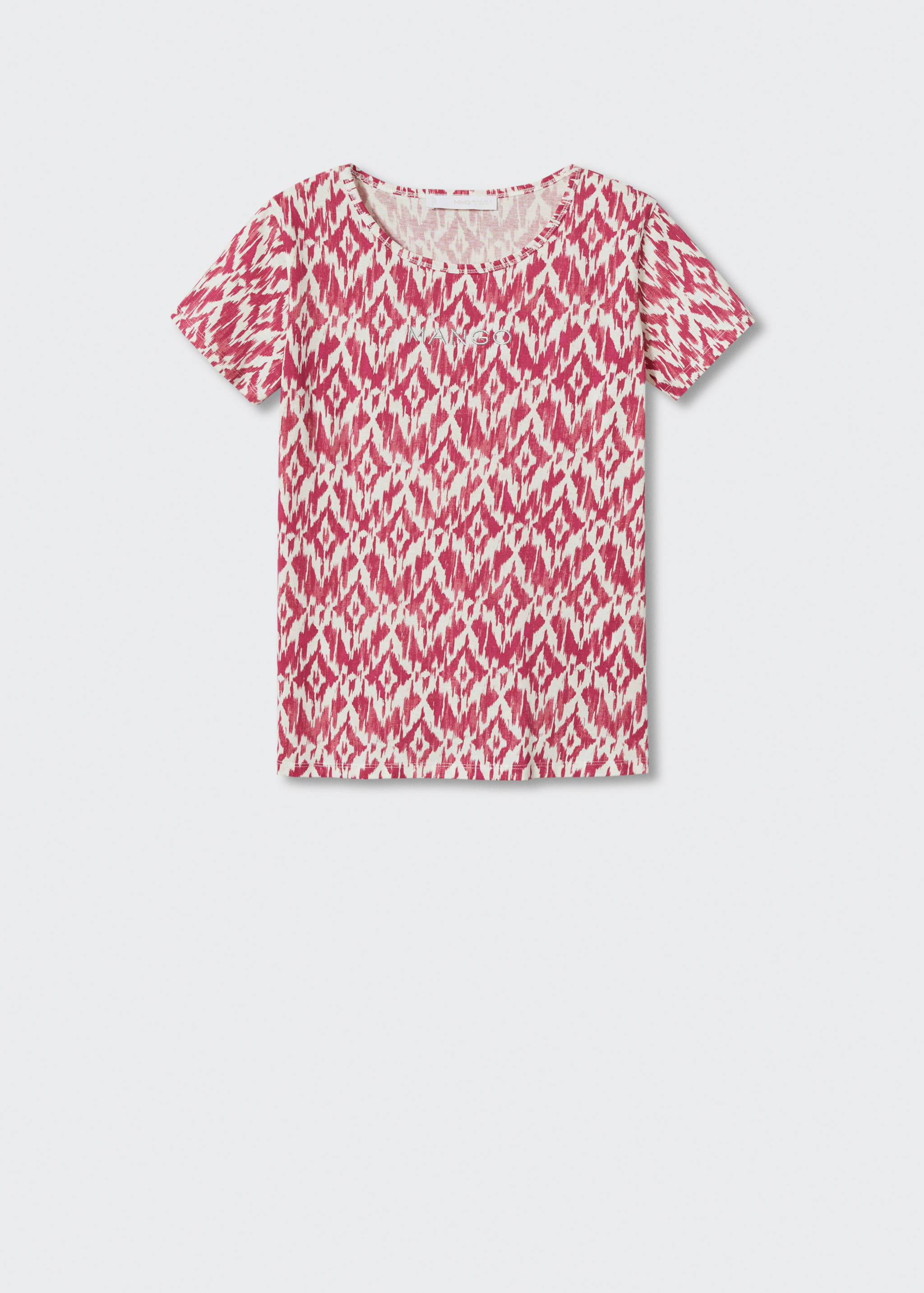 تي شيرت مطبوع عليه شعار مطرز - منتج دون نموذج