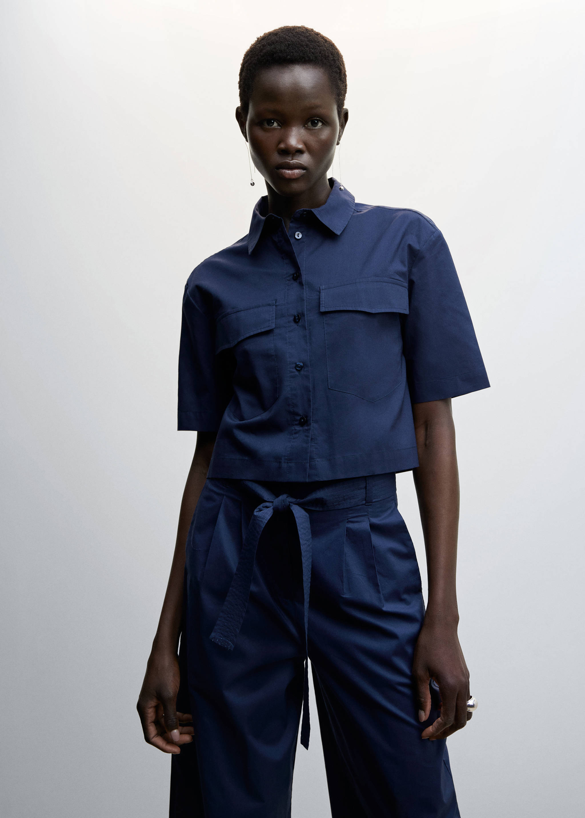 Pleated culottes trousers - Medium plane