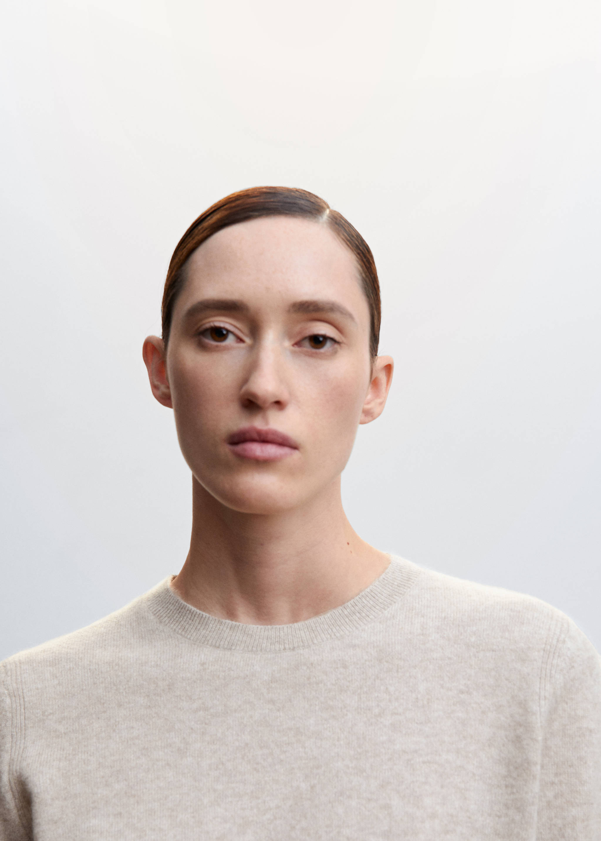 100%羊绒圆领毛衣 - null