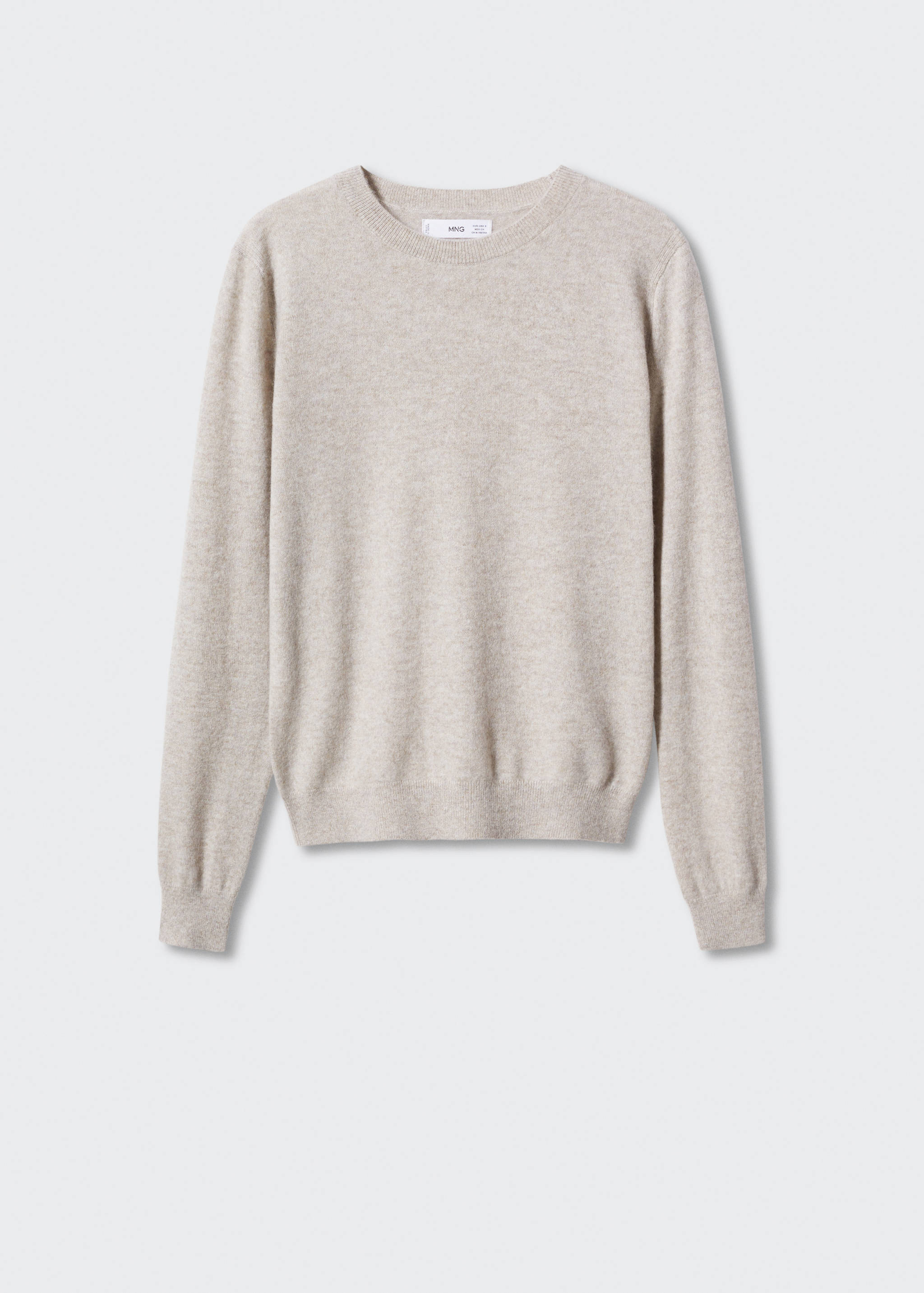 100%羊绒圆领毛衣 - null