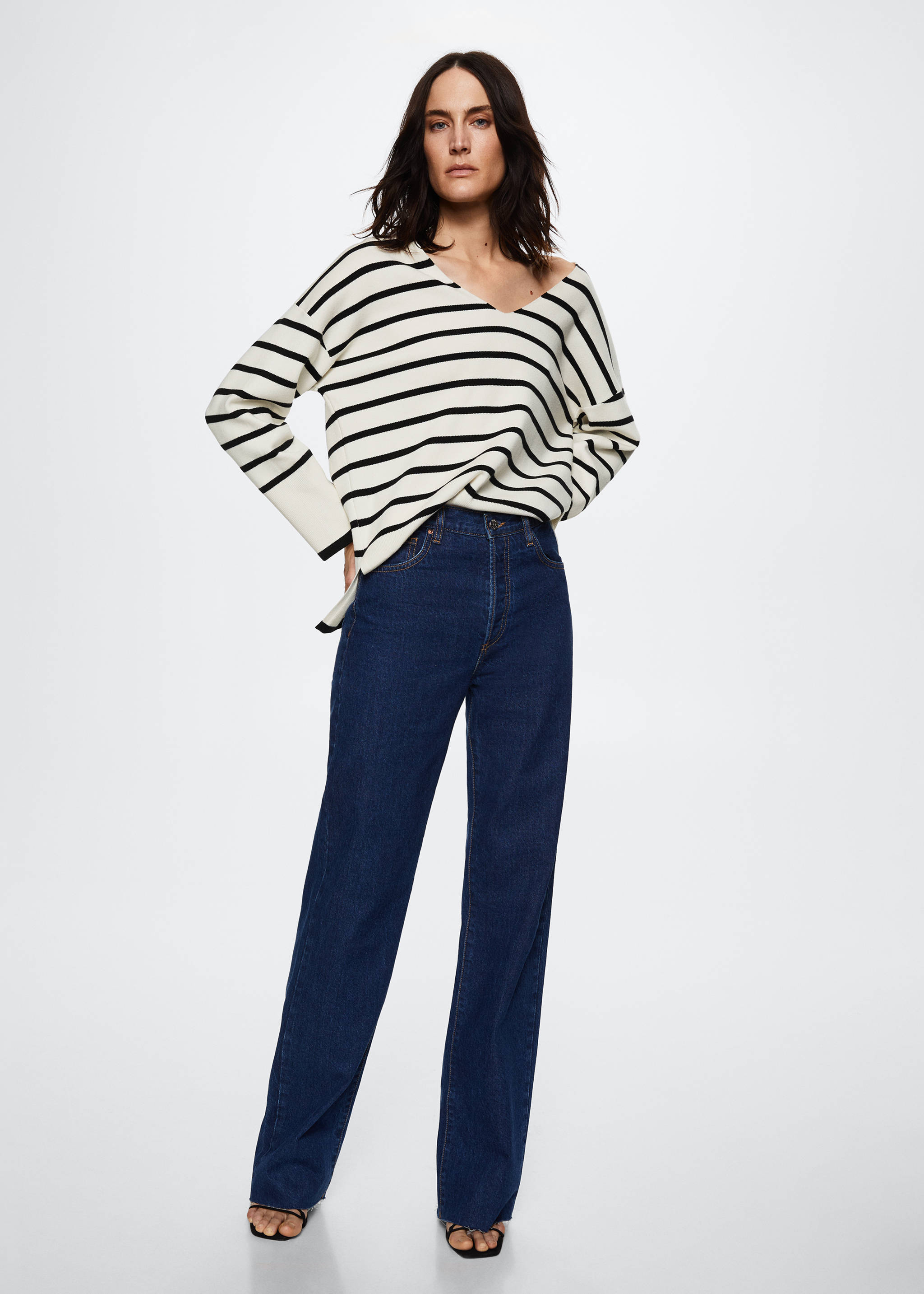 كنزة مخططة كبيرة الحجم - رؤية عامة