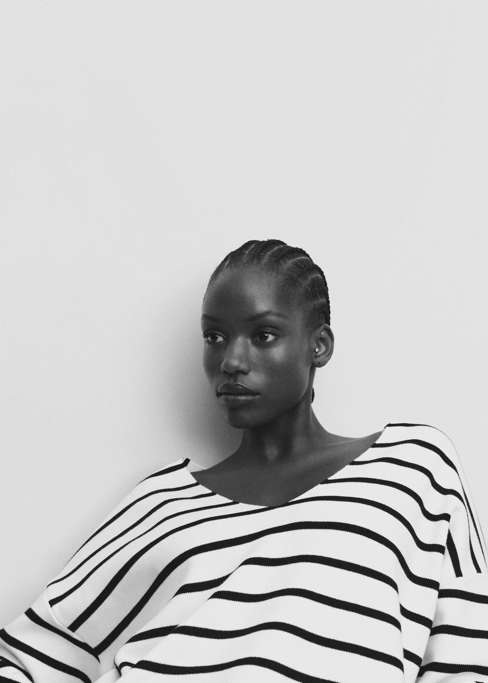 كنزة مخططة كبيرة الحجم - تفاصيل المنتج 4