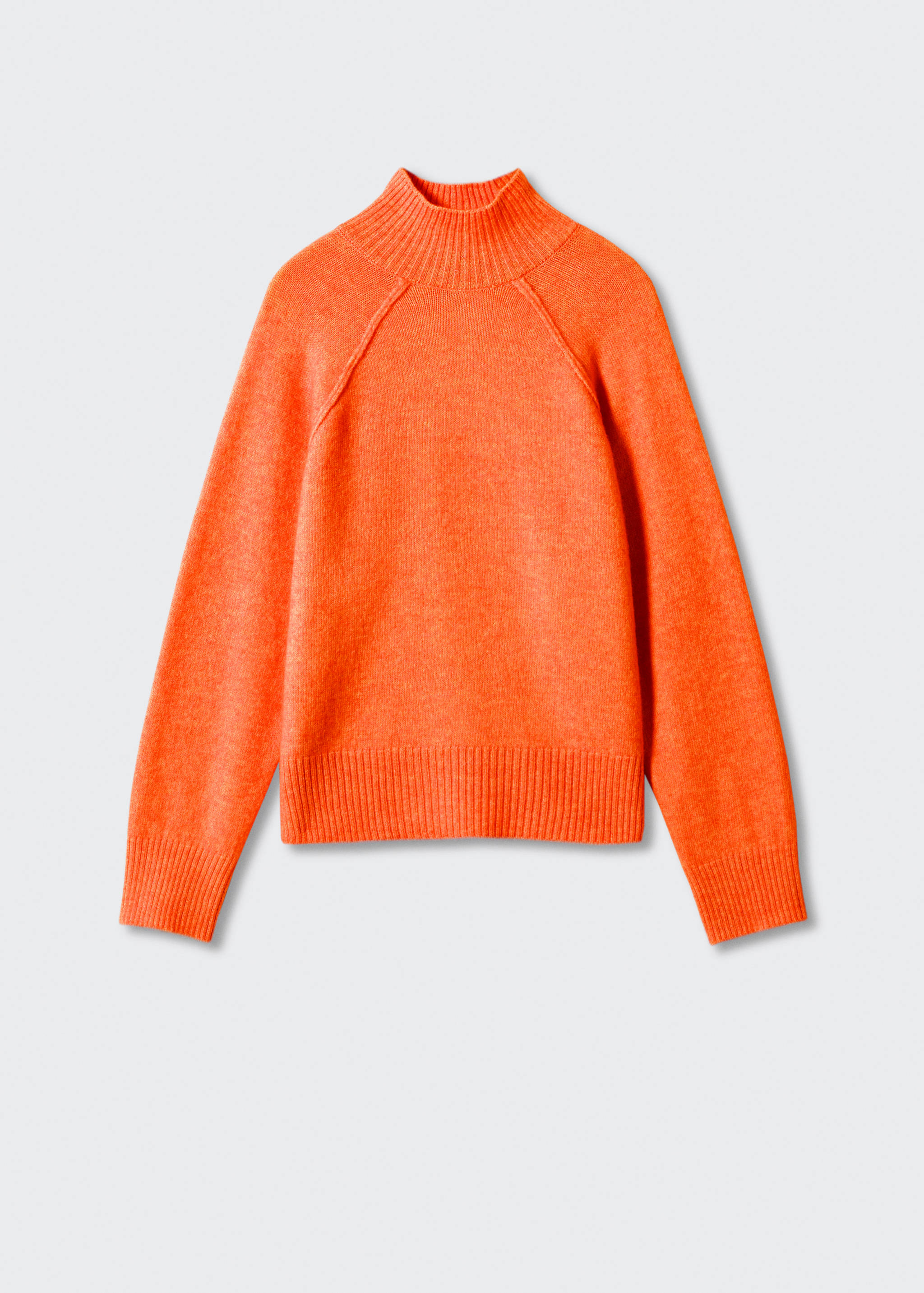 车缝高翻领毛衣 - null