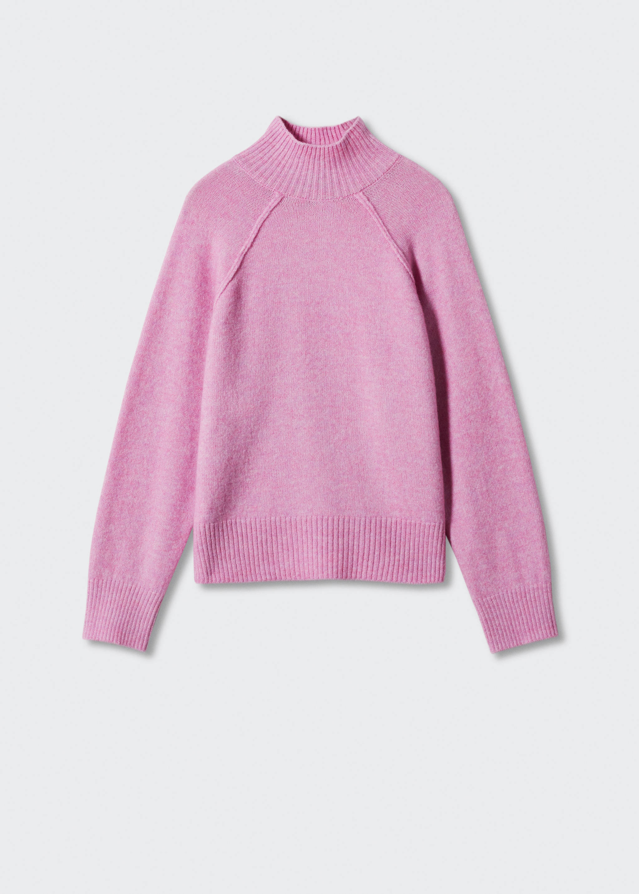 车缝高翻领毛衣 - null