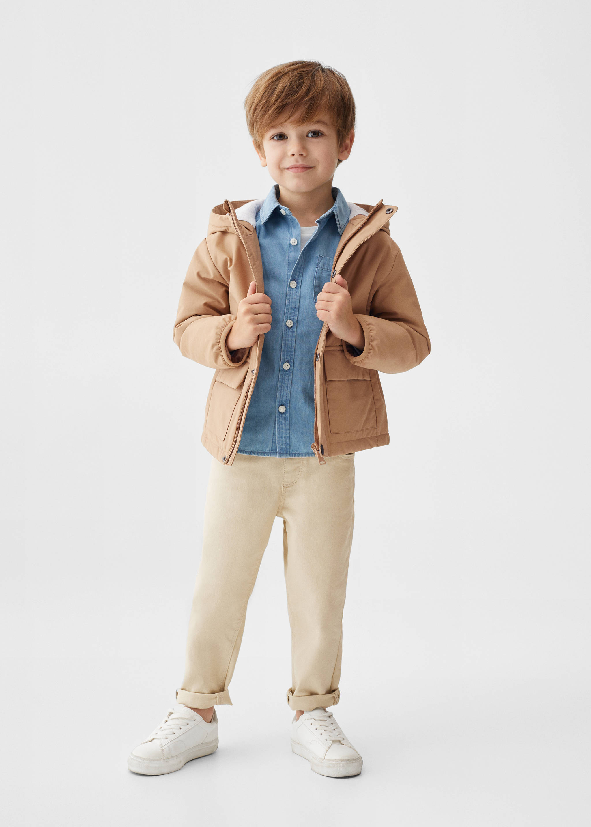 Pockets hooded coat - General plane