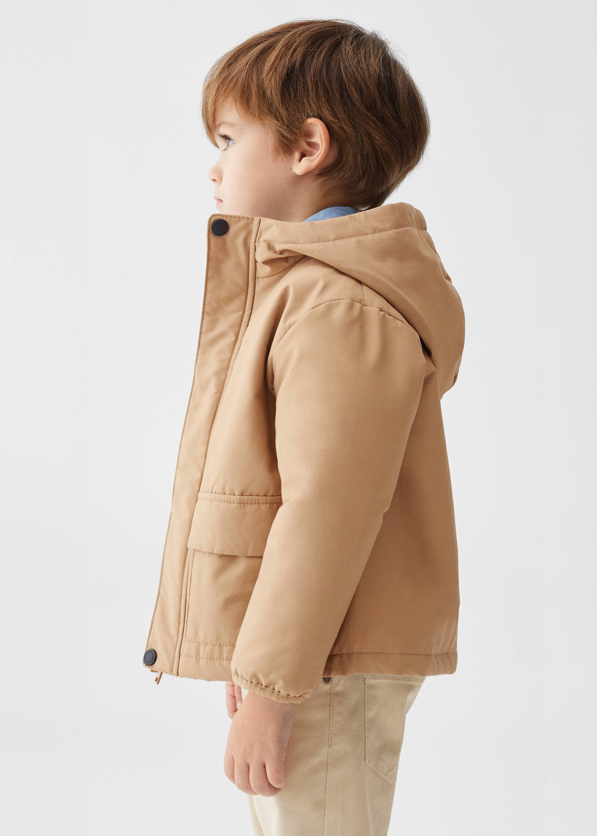 Pockets hooded coat - Medium plane