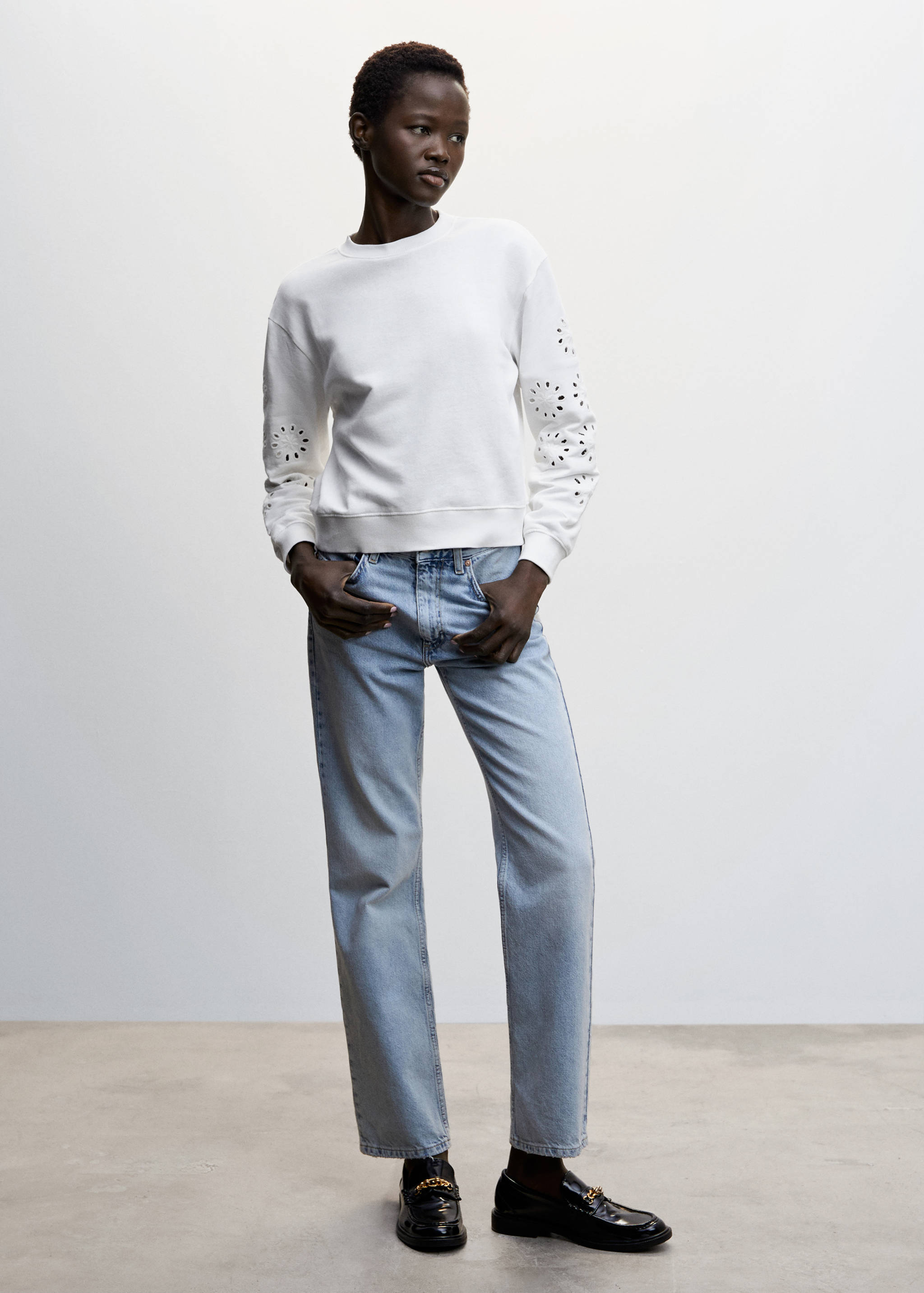 Sweat-shirt manches perforées - Plan général