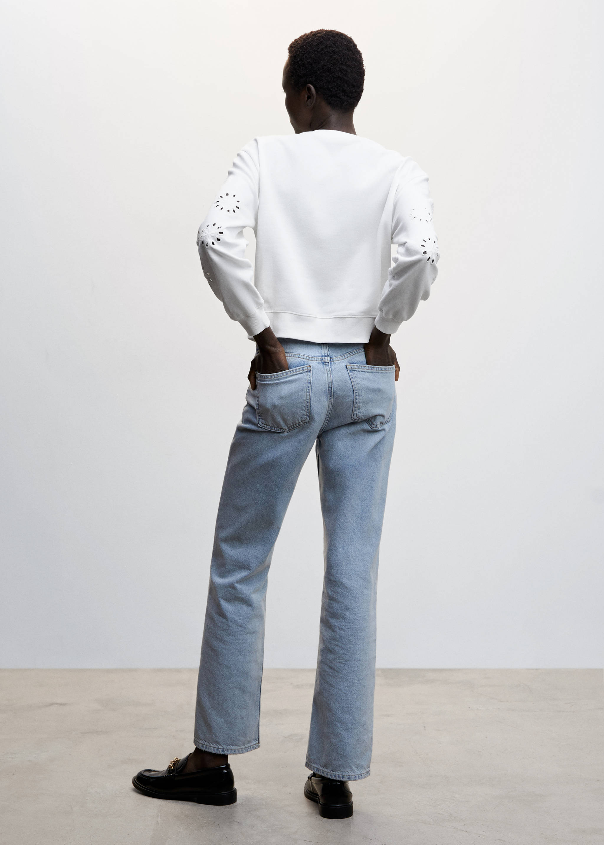 Sweat-shirt manches perforées - Verso de l’article