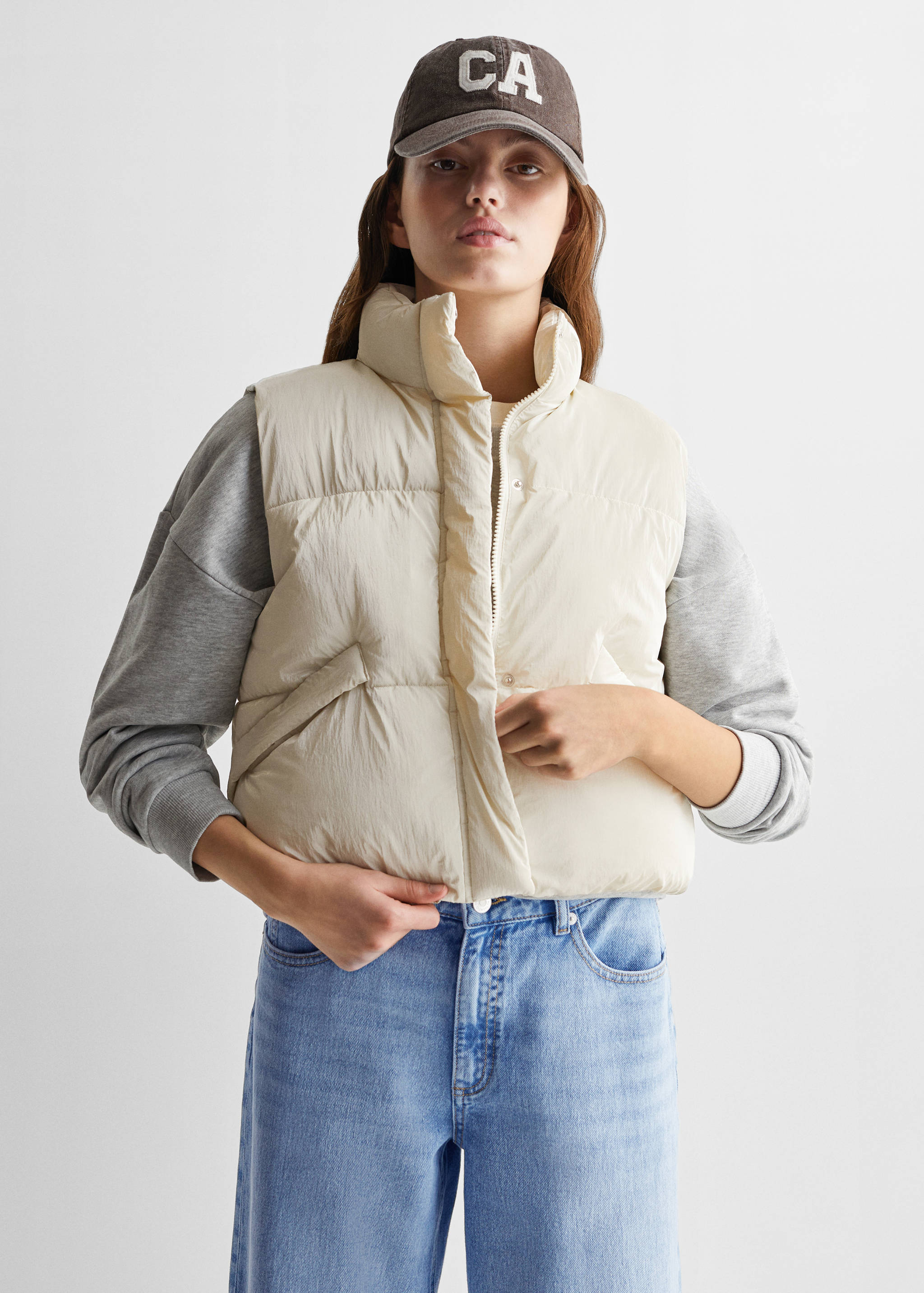 Shiny quilted gilet - Medium plane