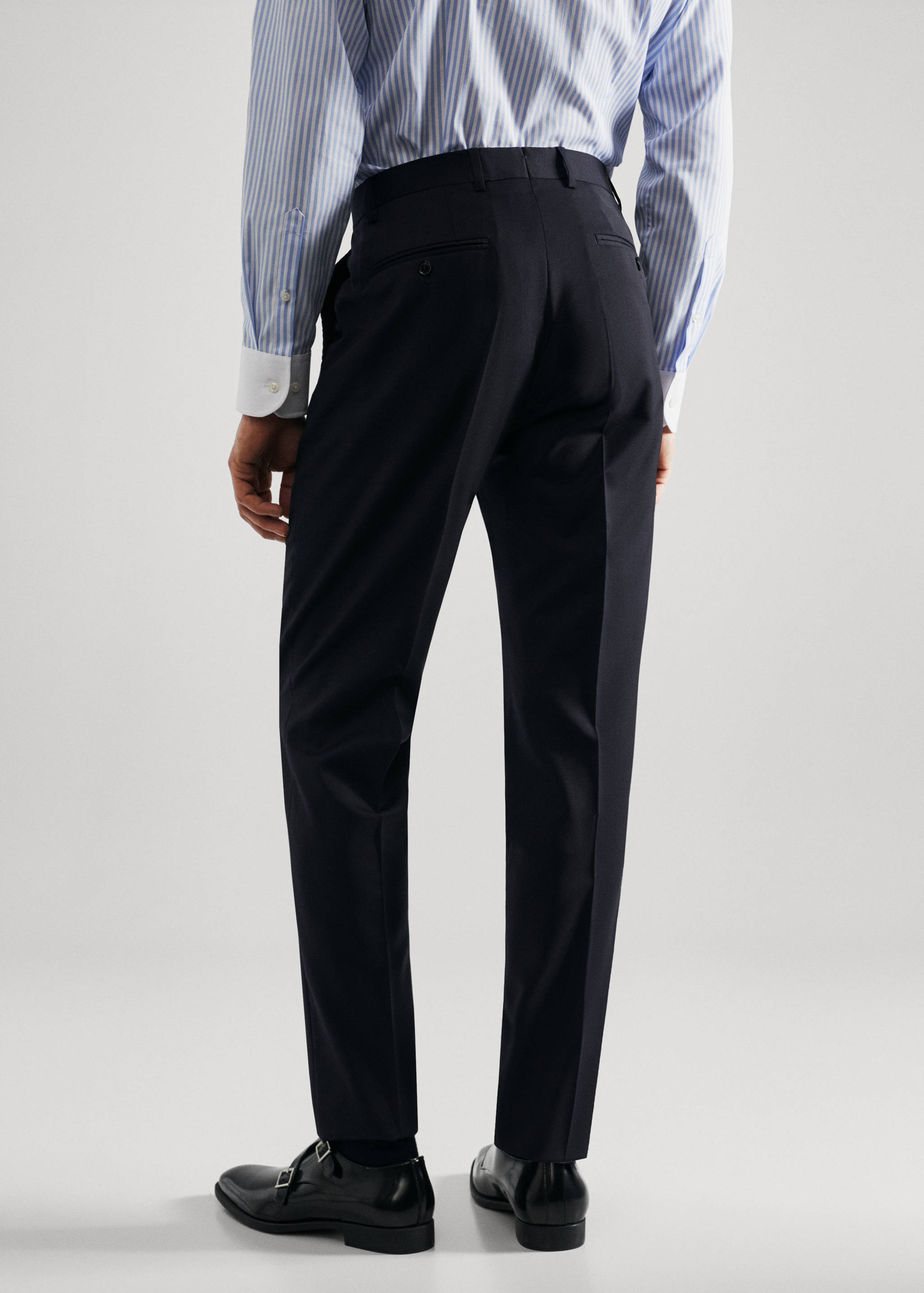 Slim fit virgin wool suit trousers - Reverse of the article