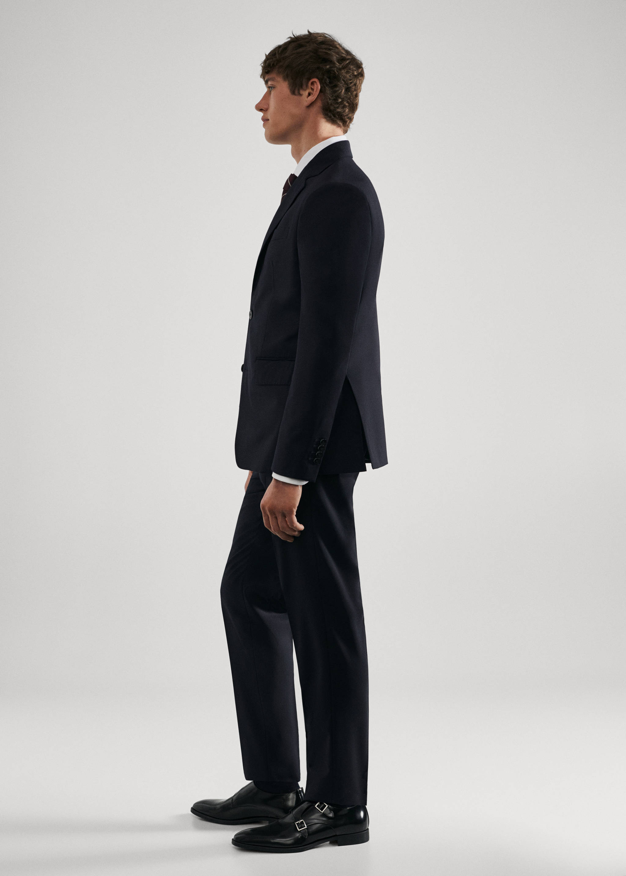 Slim fit virgin wool suit trousers - Details of the article 4