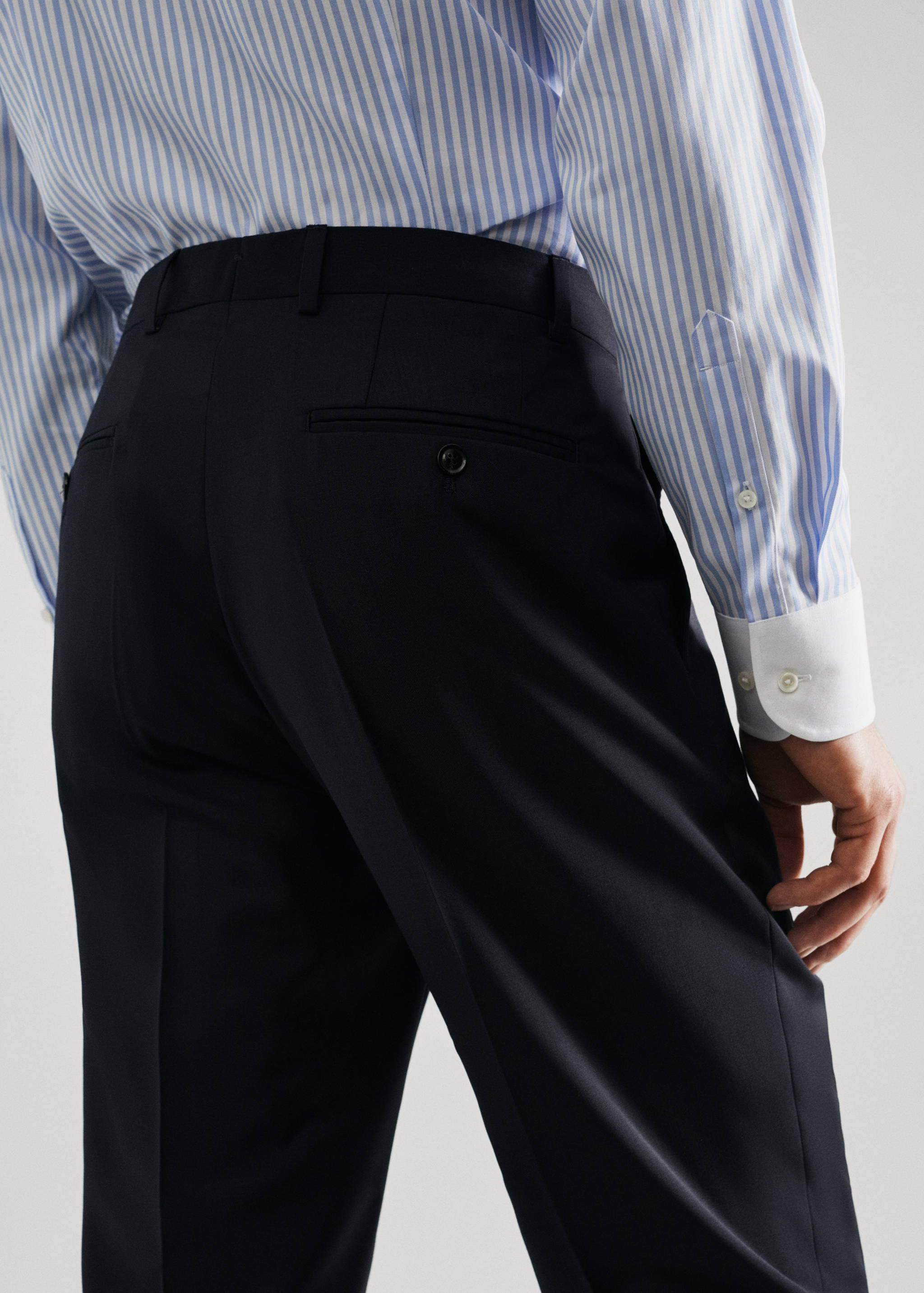 Slim fit virgin wool suit trousers - Details of the article 2