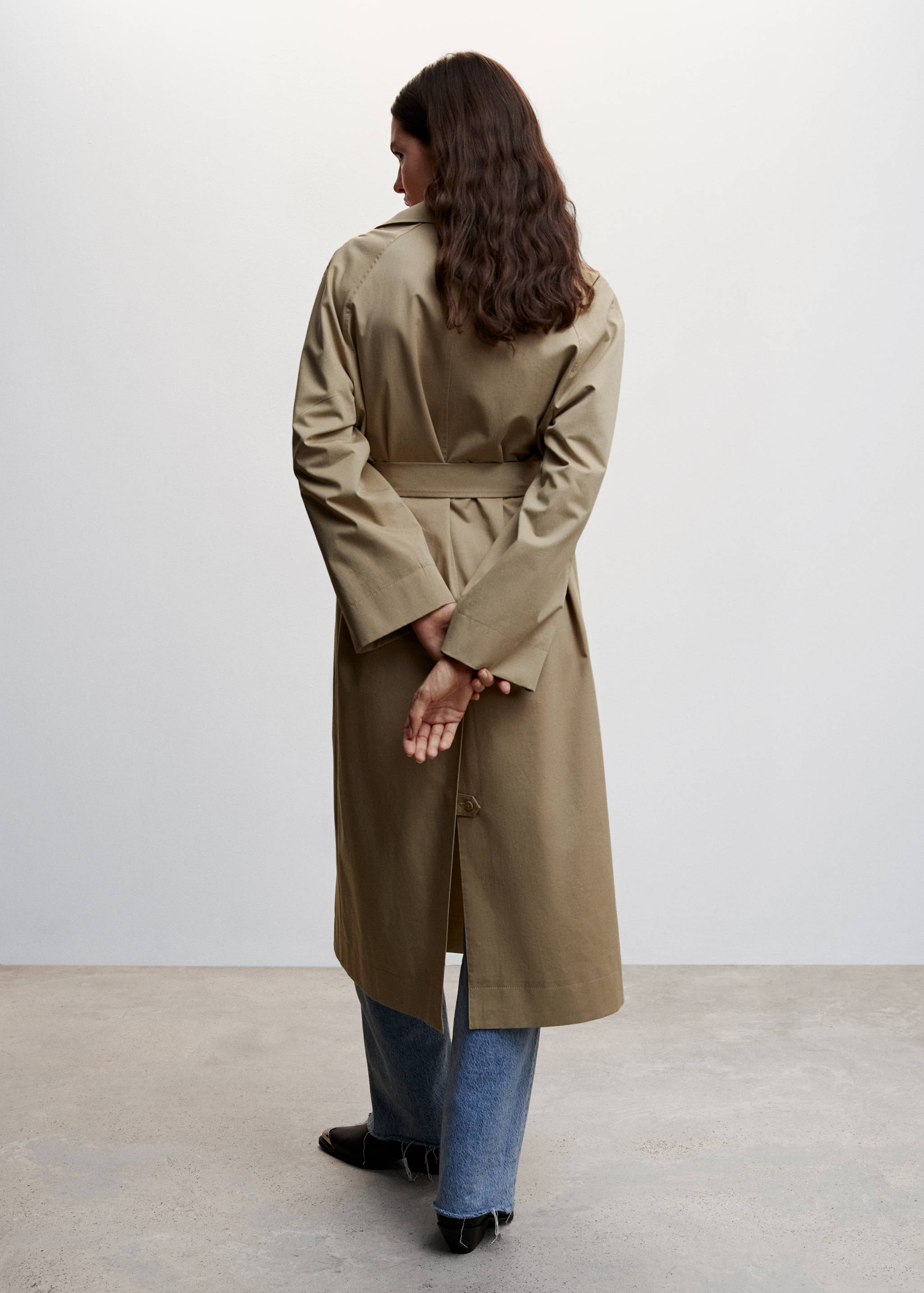 Oversized cotton trench coat - Reverse of the article