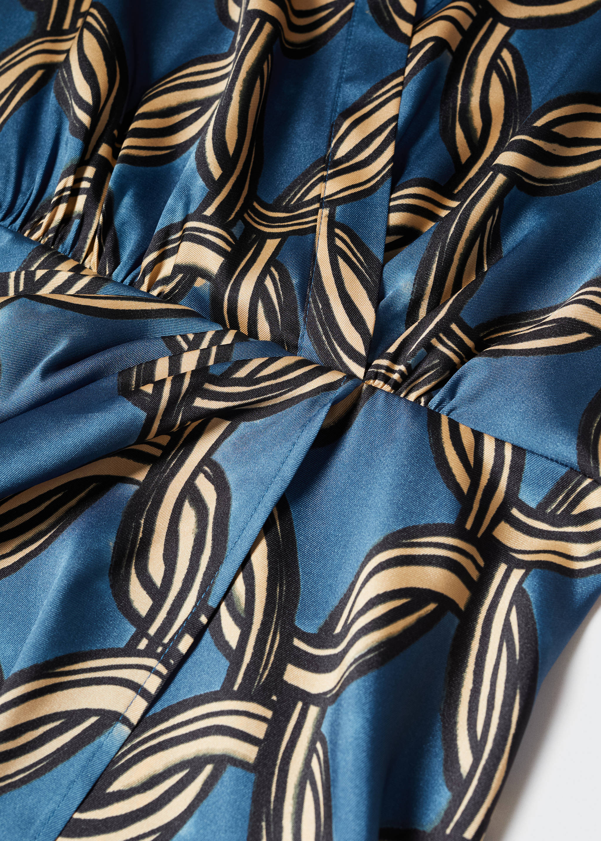 细链印花中筒连衣裙 - null