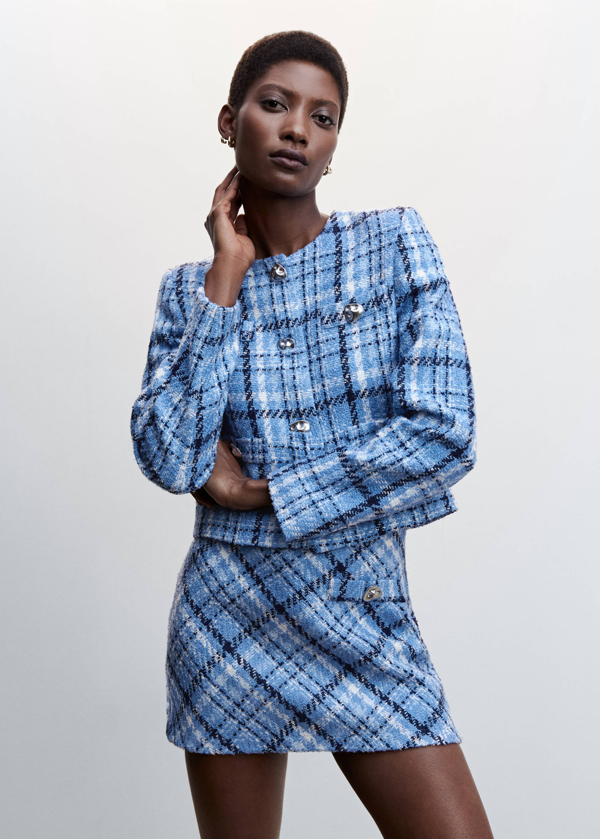 Check tweed jacket - Women | MANGO Syria
