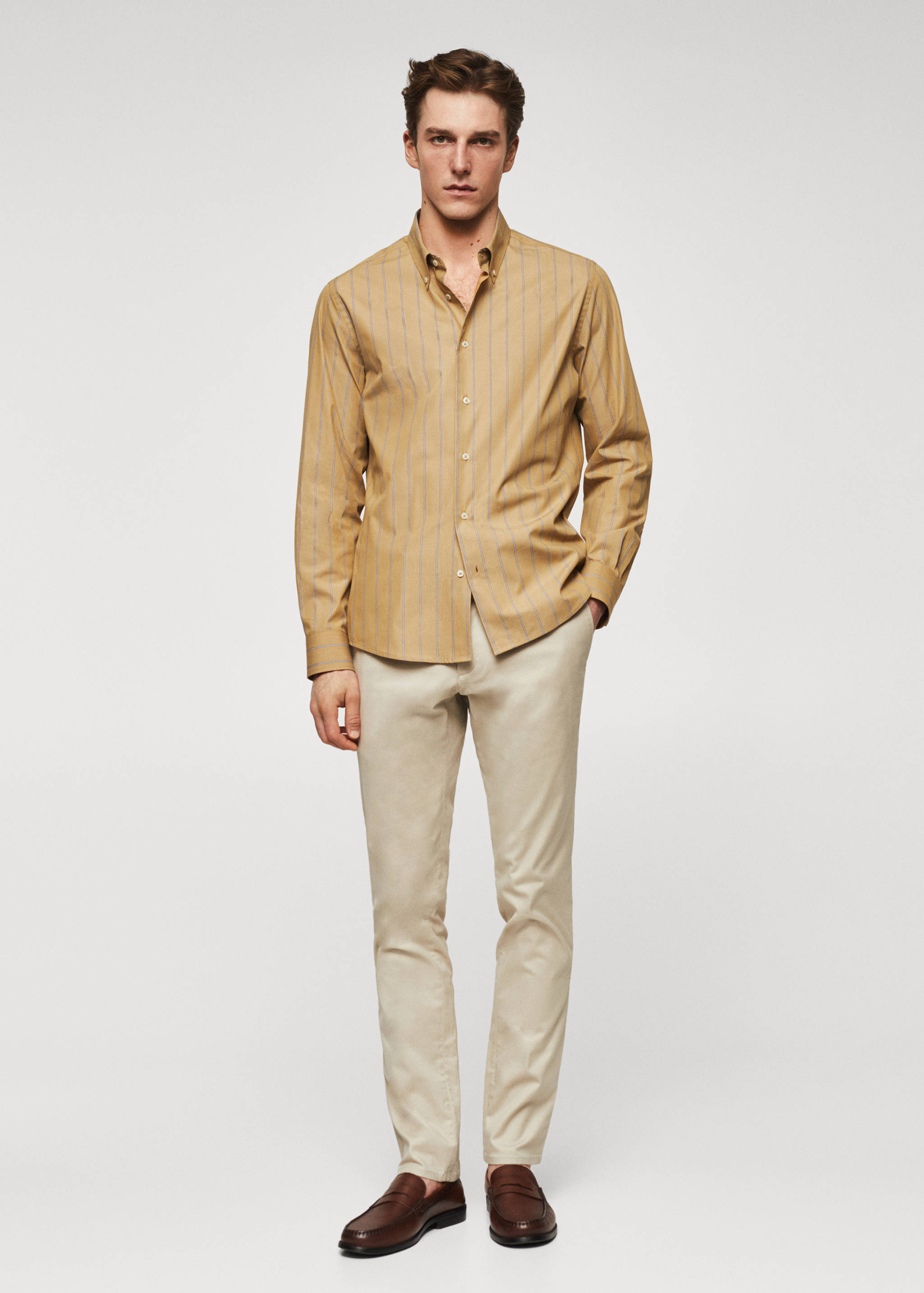 Chemise habillée coton rayures - Plan général