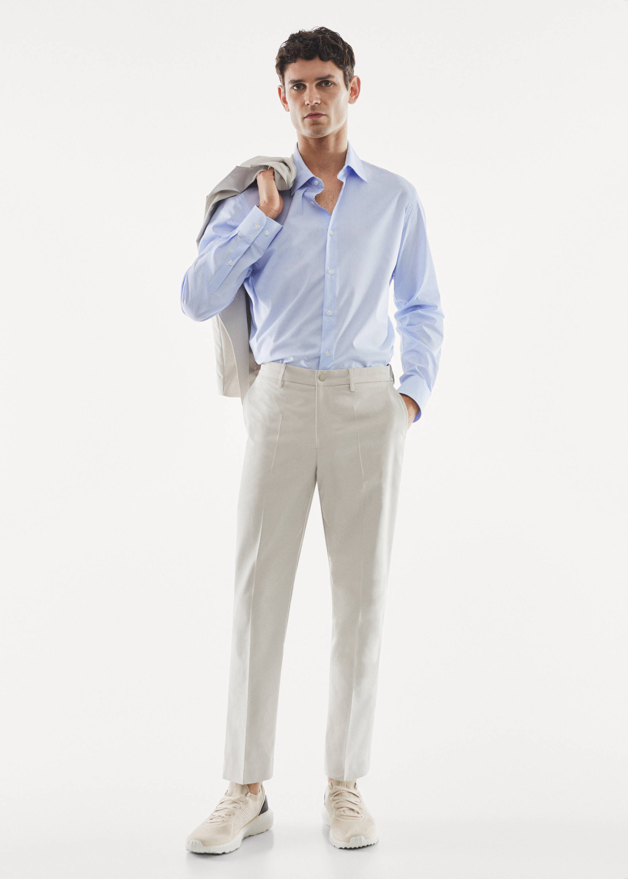 قميص قطن مخطط مجسم - رؤية عامة