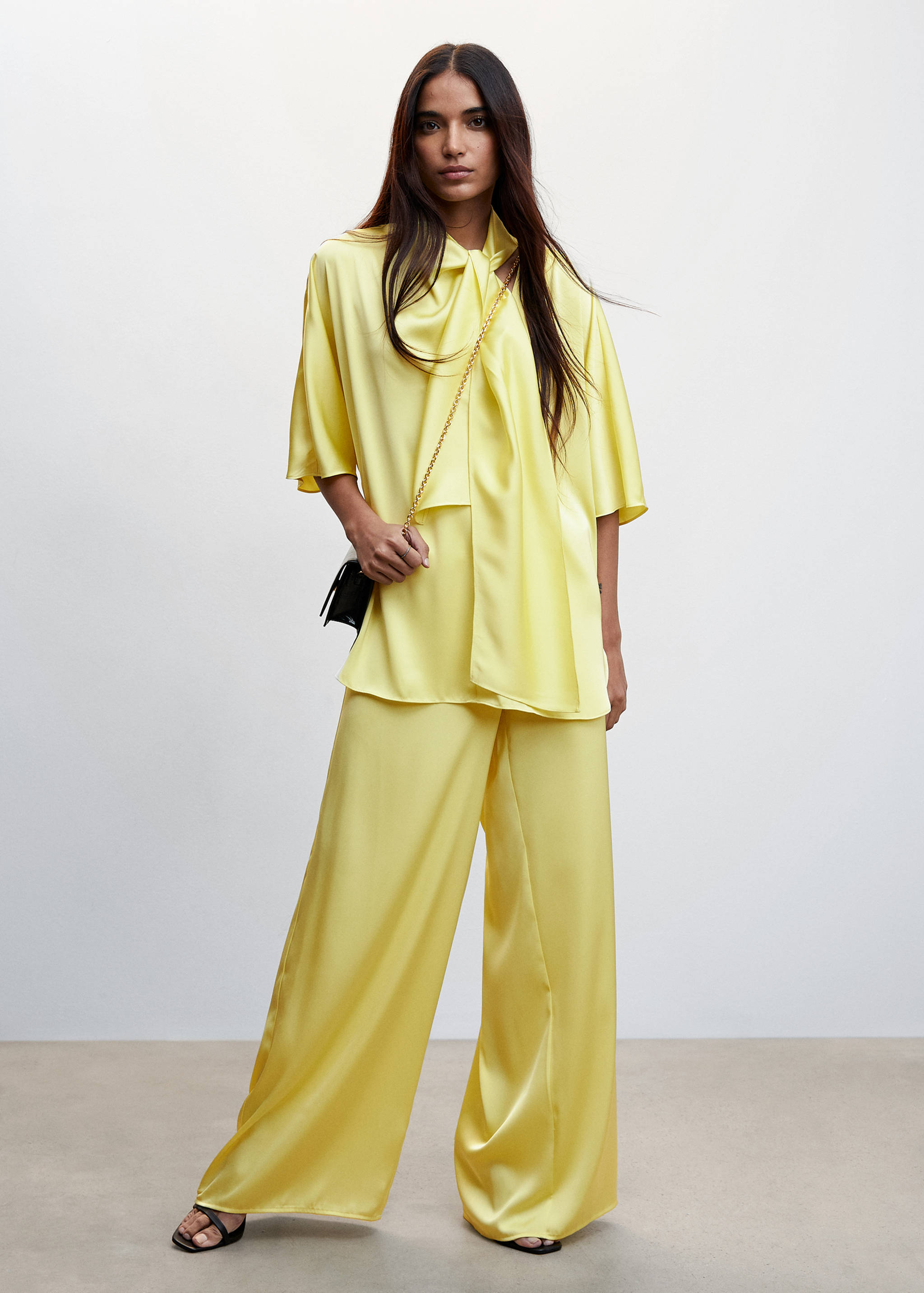 Satin palazzo trousers - General plane