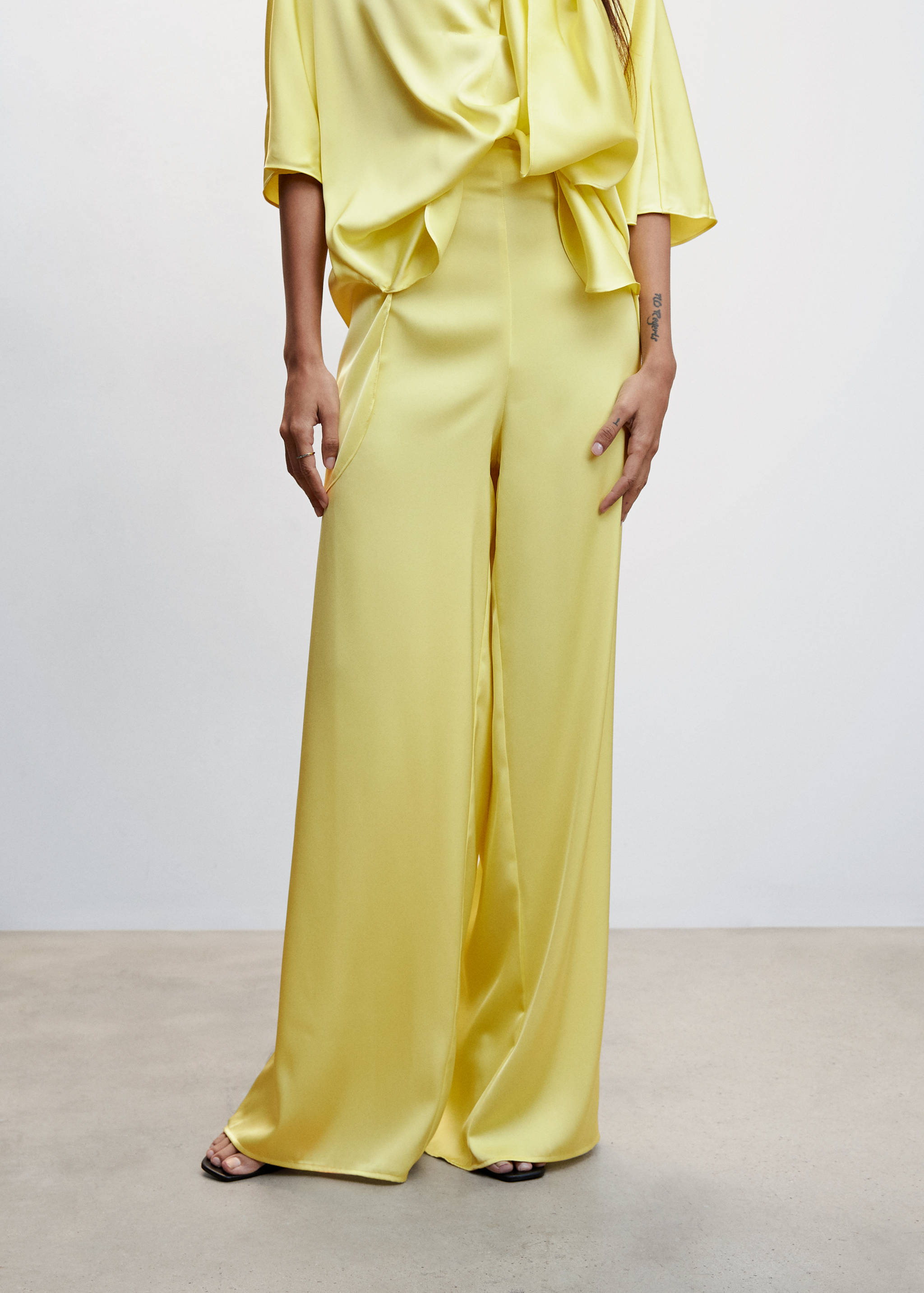 Satin palazzo trousers - Medium plane