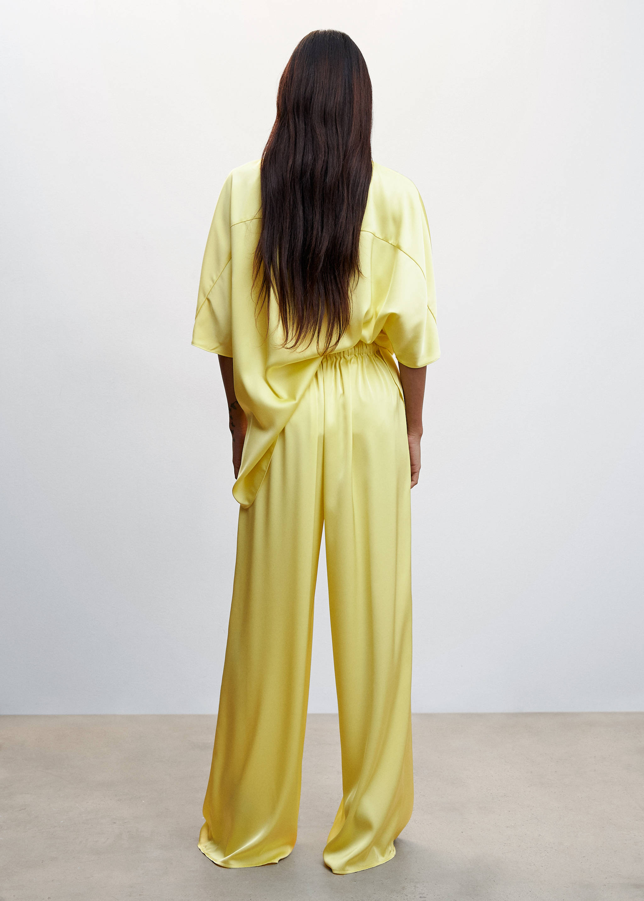 Satin palazzo trousers - Reverse of the article