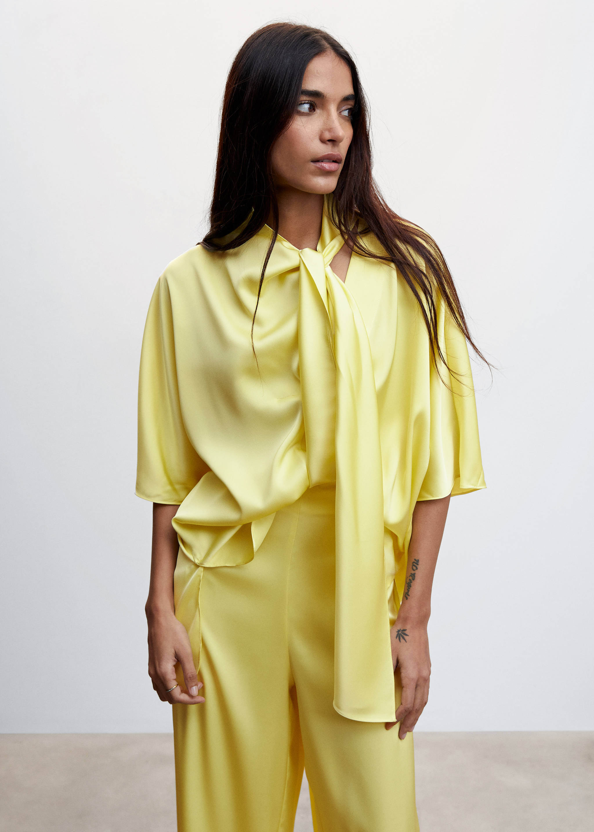 Satin palazzo trousers - Details of the article 1