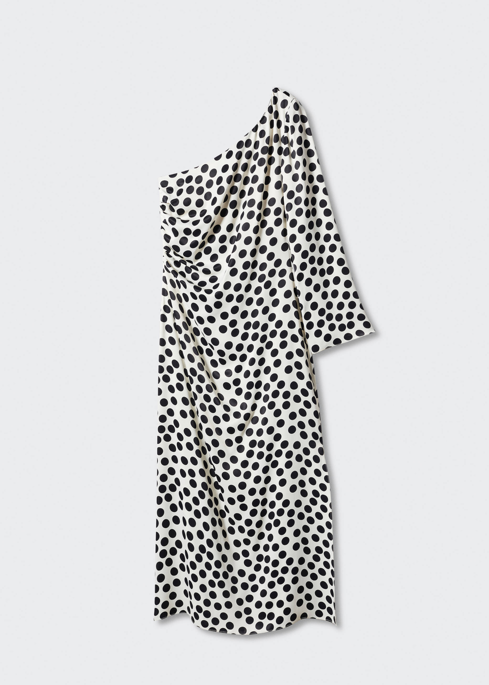 Polka-dot asymmetrical dress - Women | MANGO Japan