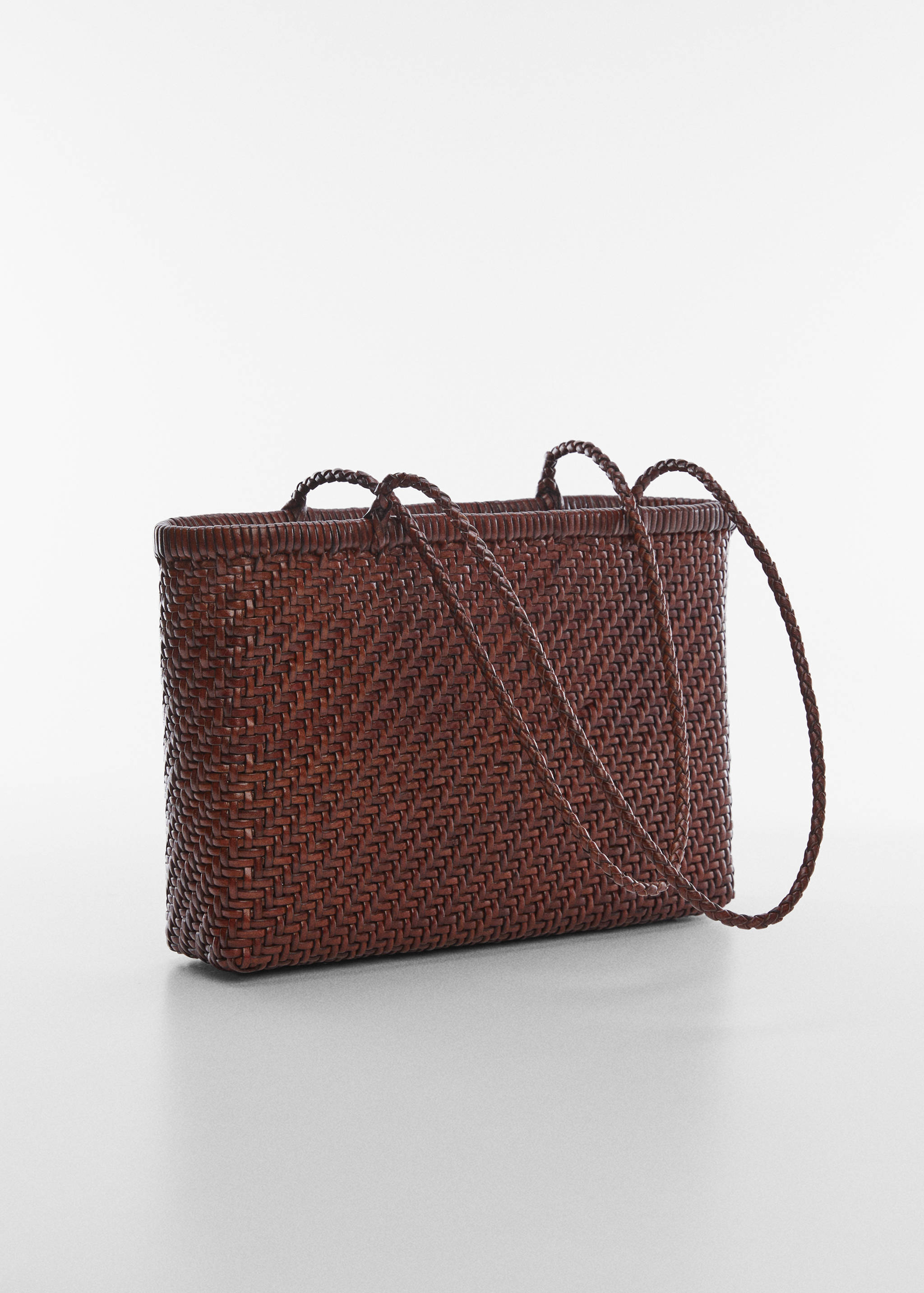 Braided leather bag - Medium plane