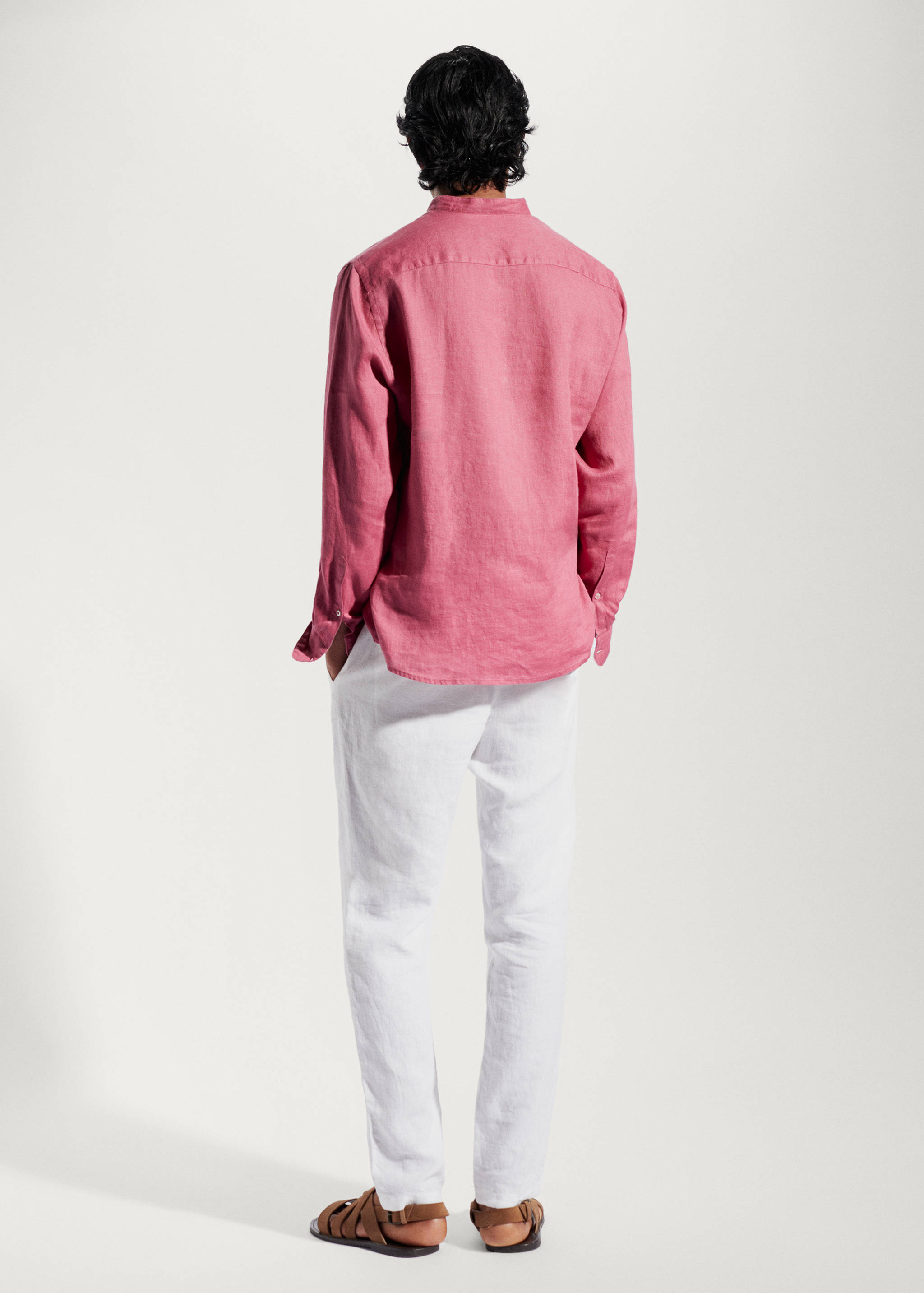 100%亚麻立领衬衫 - null