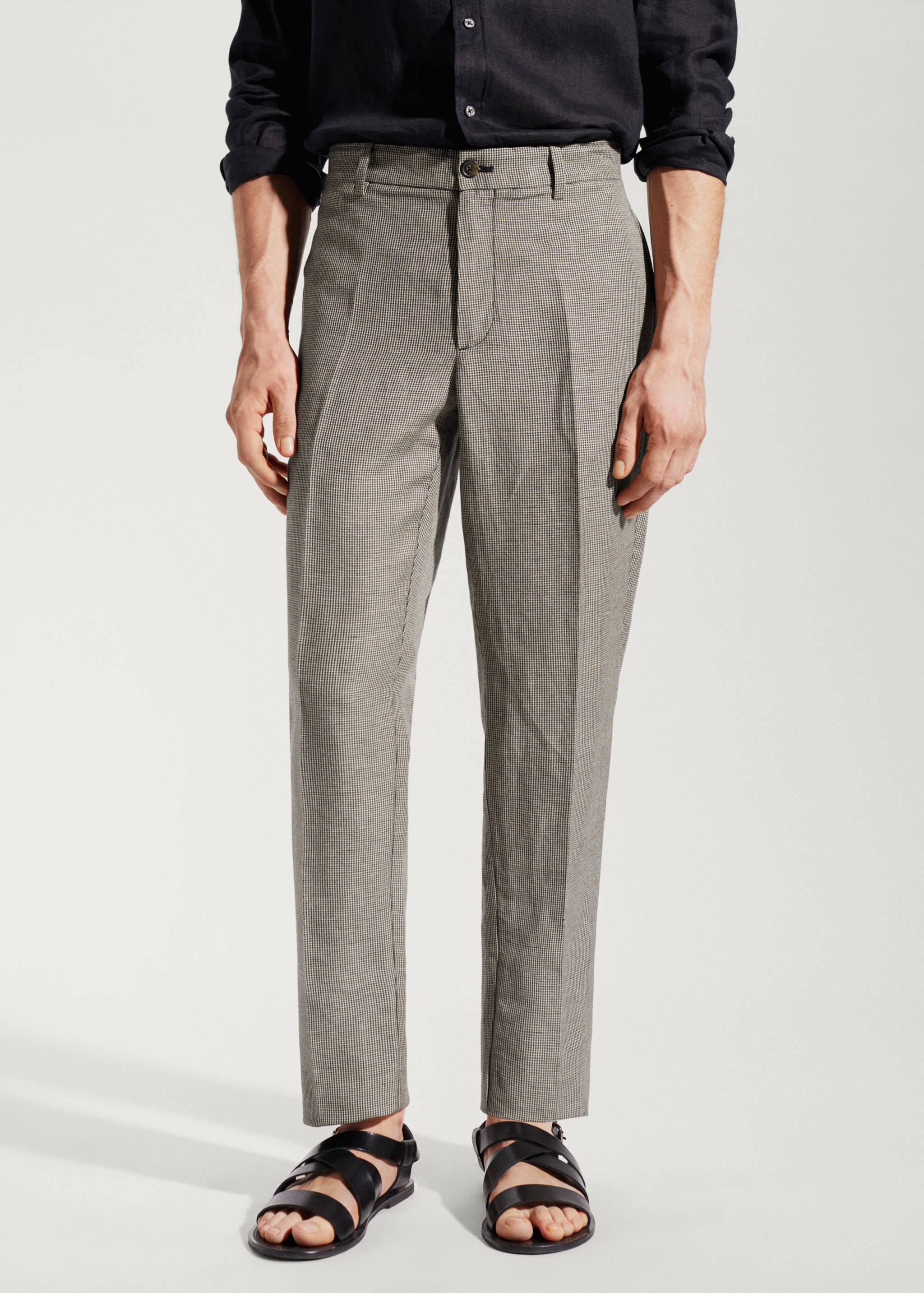 Slim fit linen trousers - Medium plane