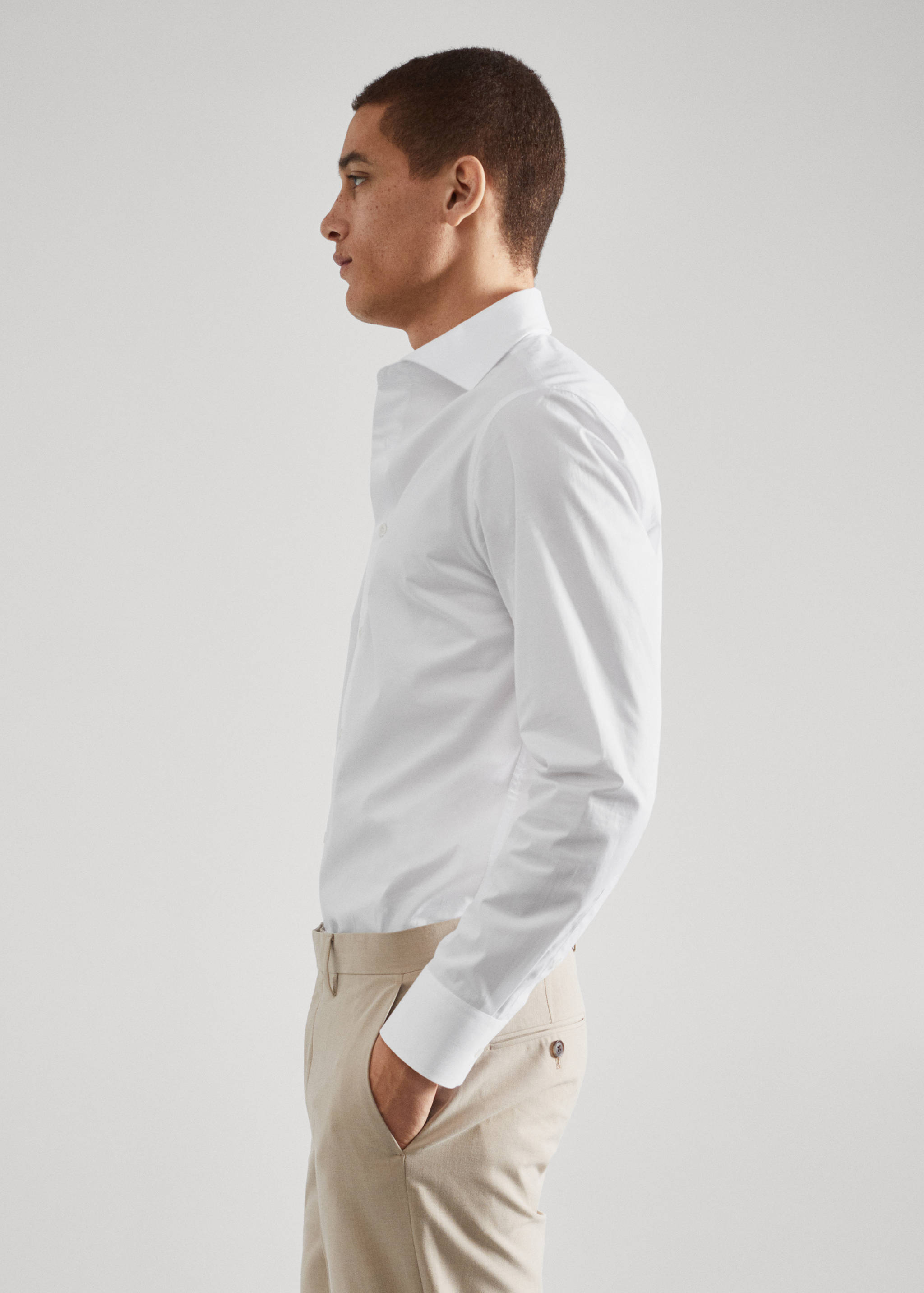 Slim fit cotton suit shirt - Details of the article 4