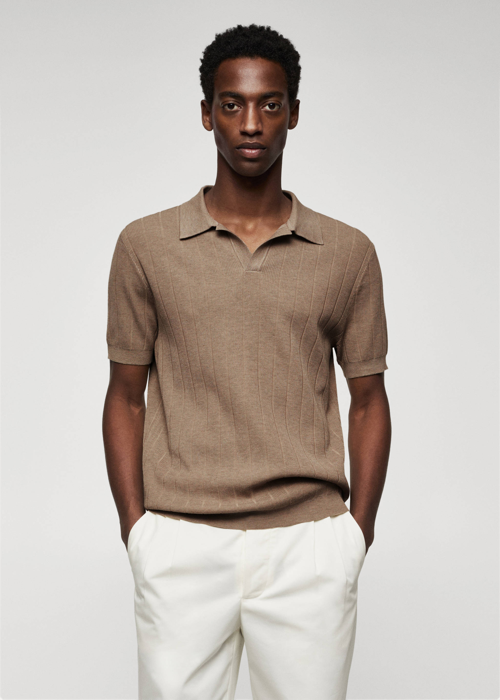 Polo maille modal structuré  - Plan moyen