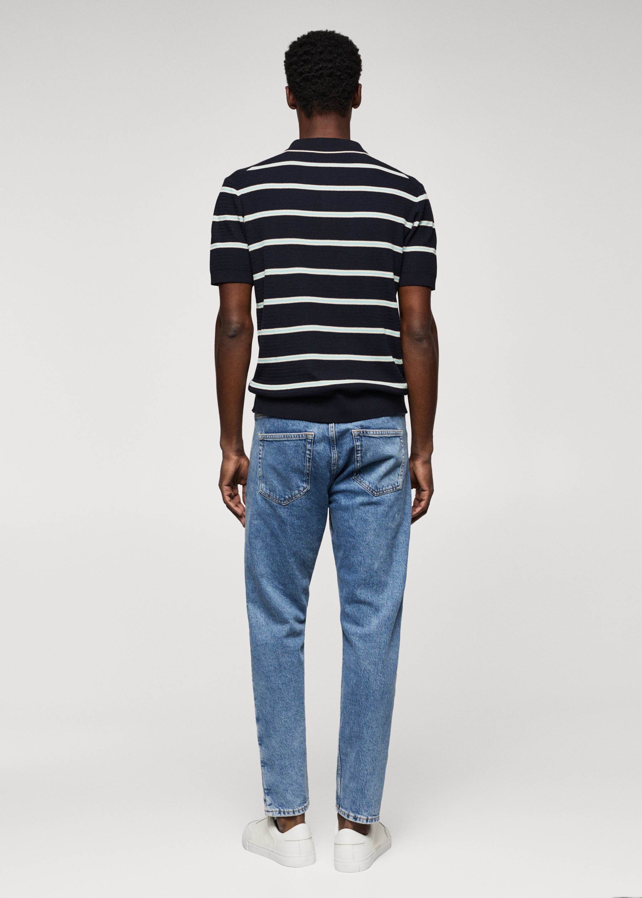 Polo maille structuré rayures - Verso de l’article